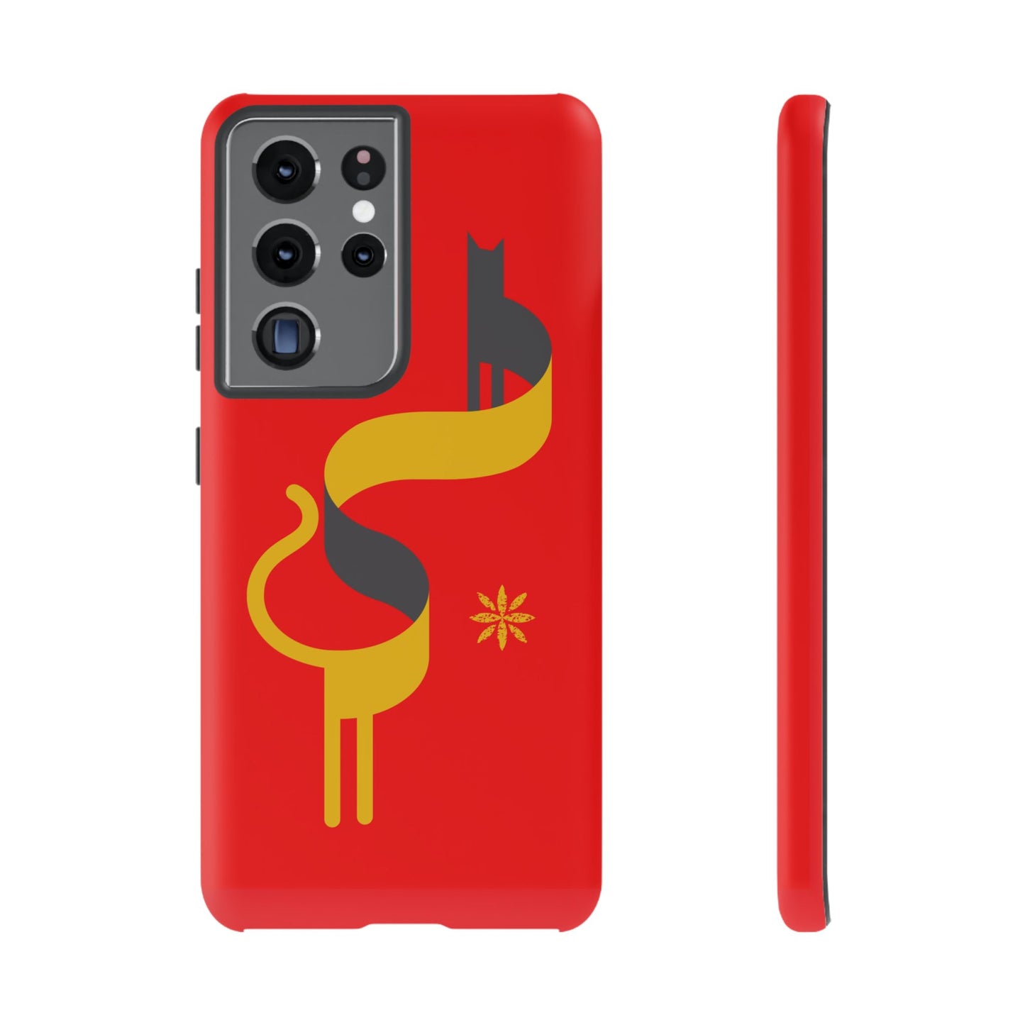 FlatCat Rugged Phone Case - Durable Red Cover