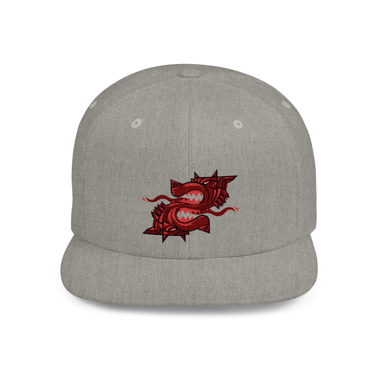 Custom Embroidered Flat Bill Snapback Cap - Unique Graphic Design