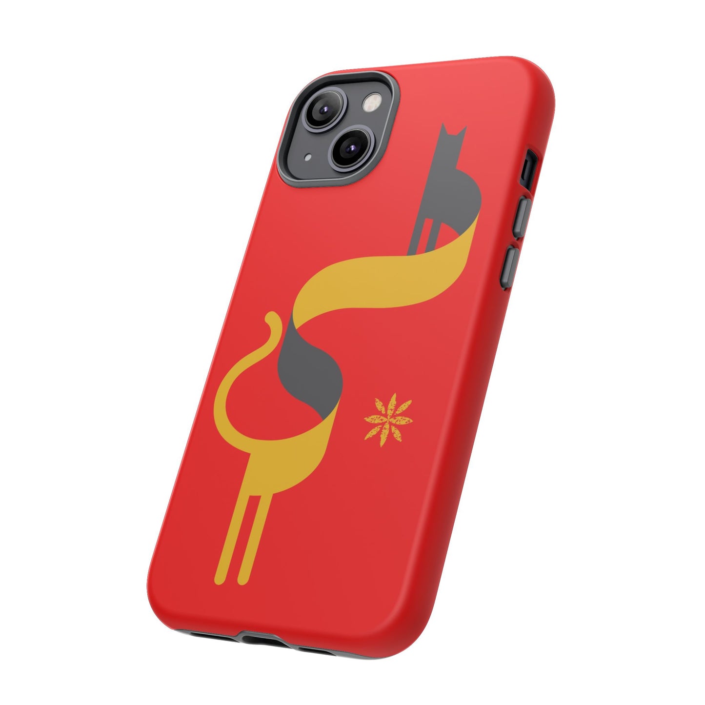 FlatCat Rugged Phone Case - Durable Red Cover