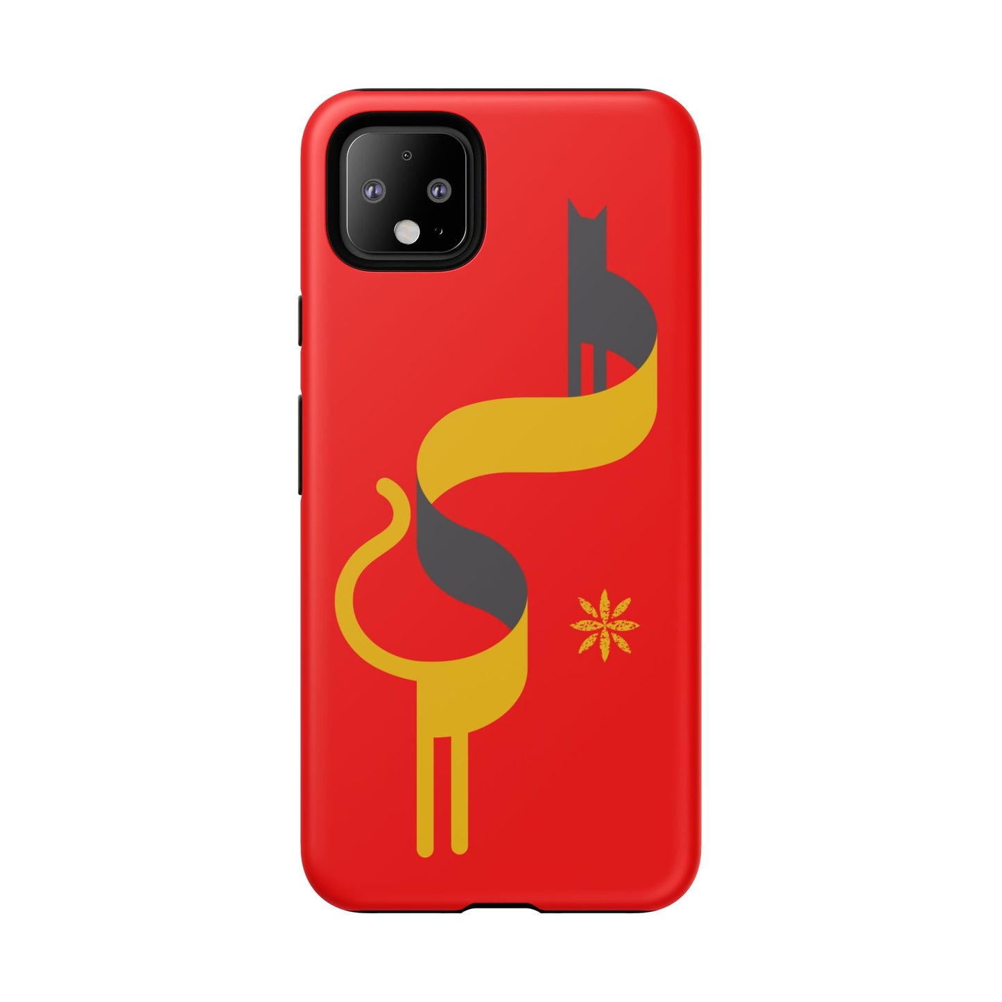 FlatCat Rugged Phone Case - Durable Red Cover