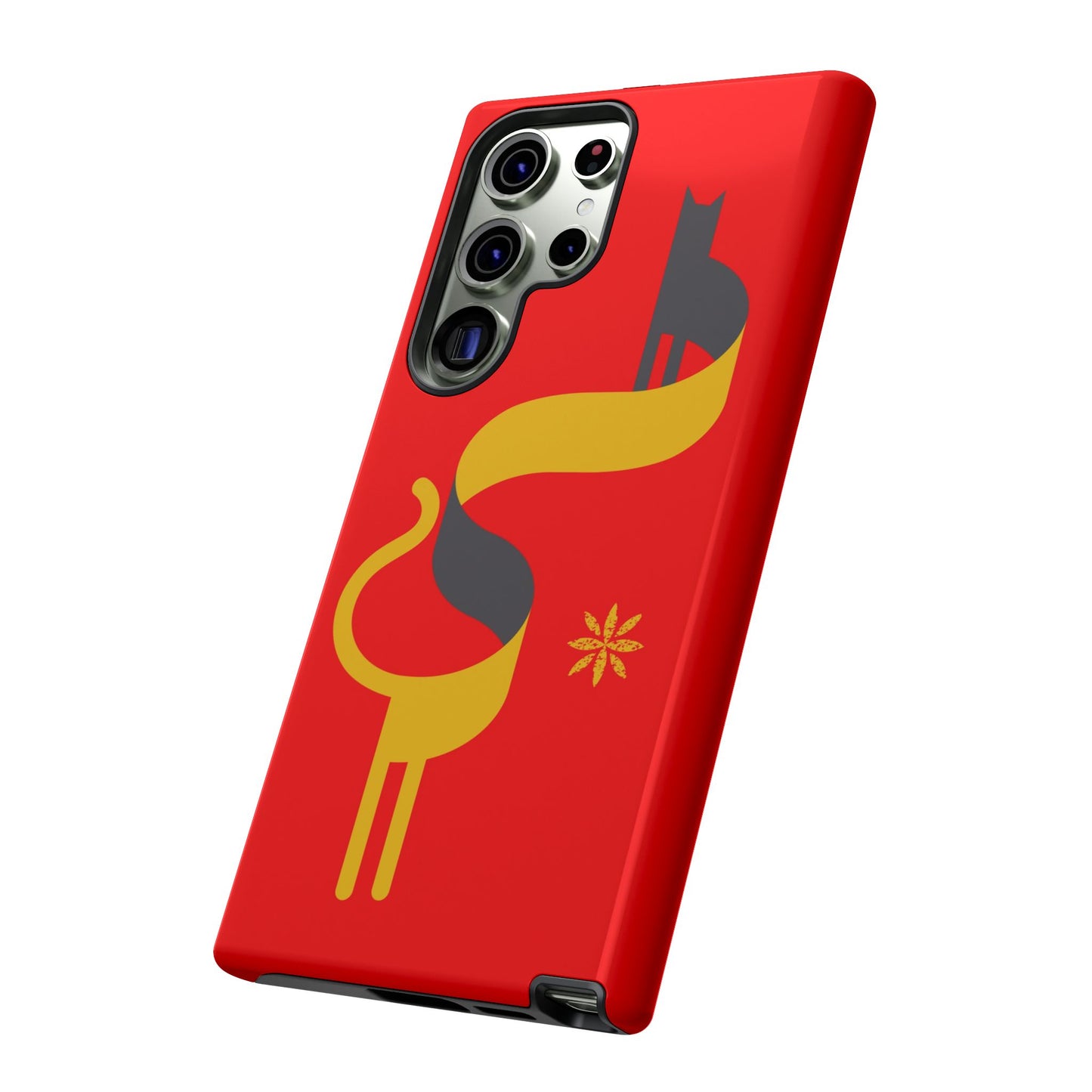 FlatCat Rugged Phone Case - Durable Red Cover