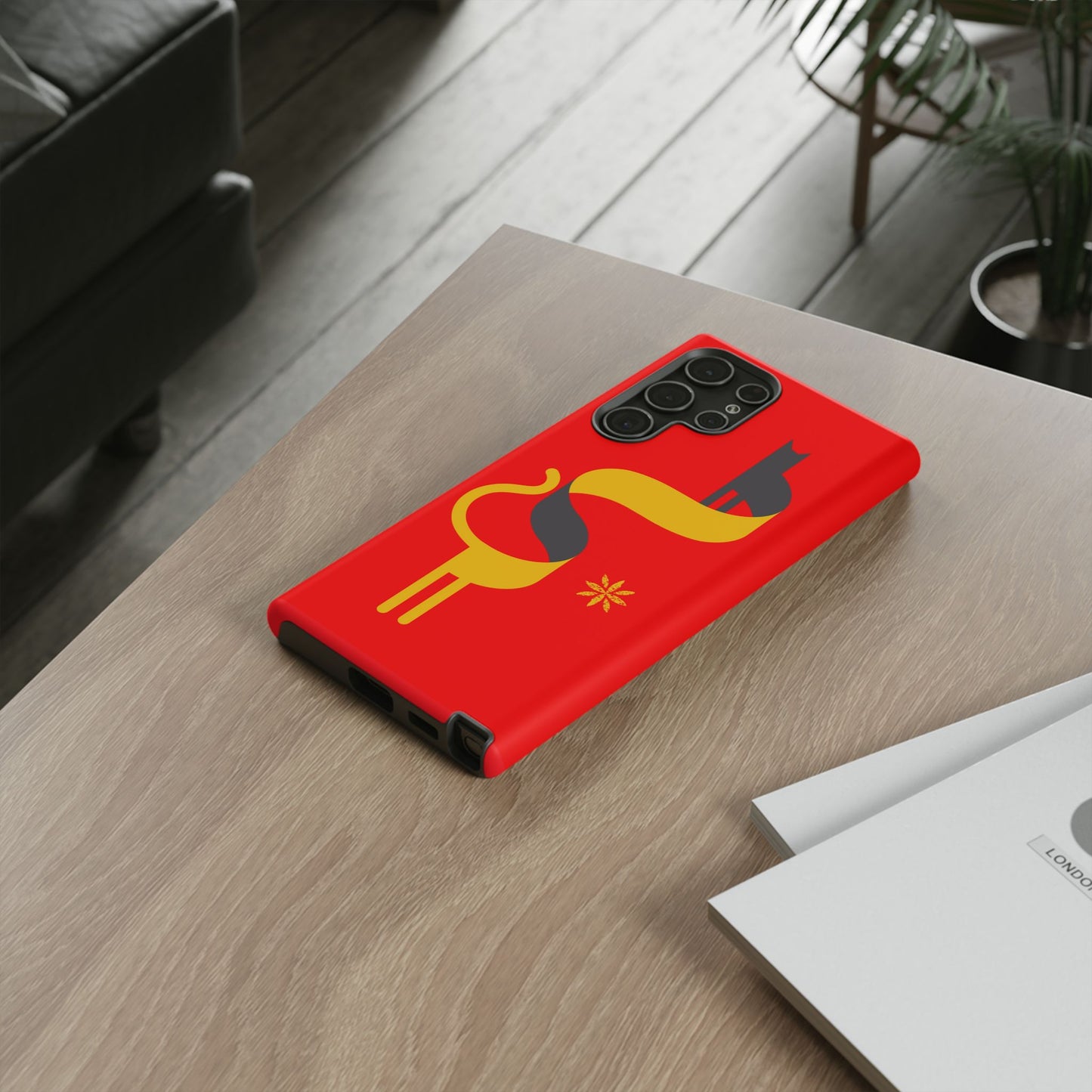 FlatCat Rugged Phone Case - Durable Red Cover