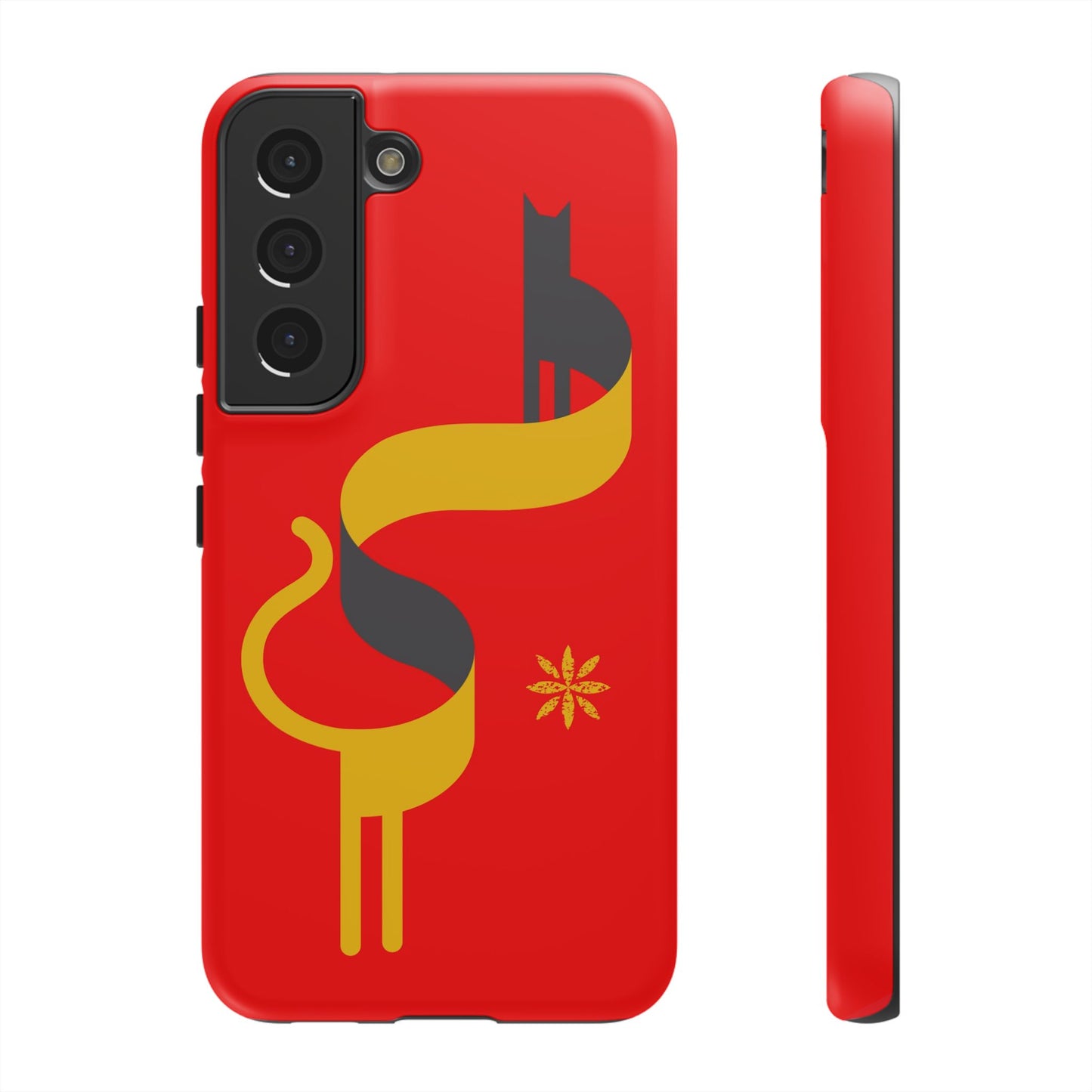 FlatCat Rugged Phone Case - Durable Red Cover