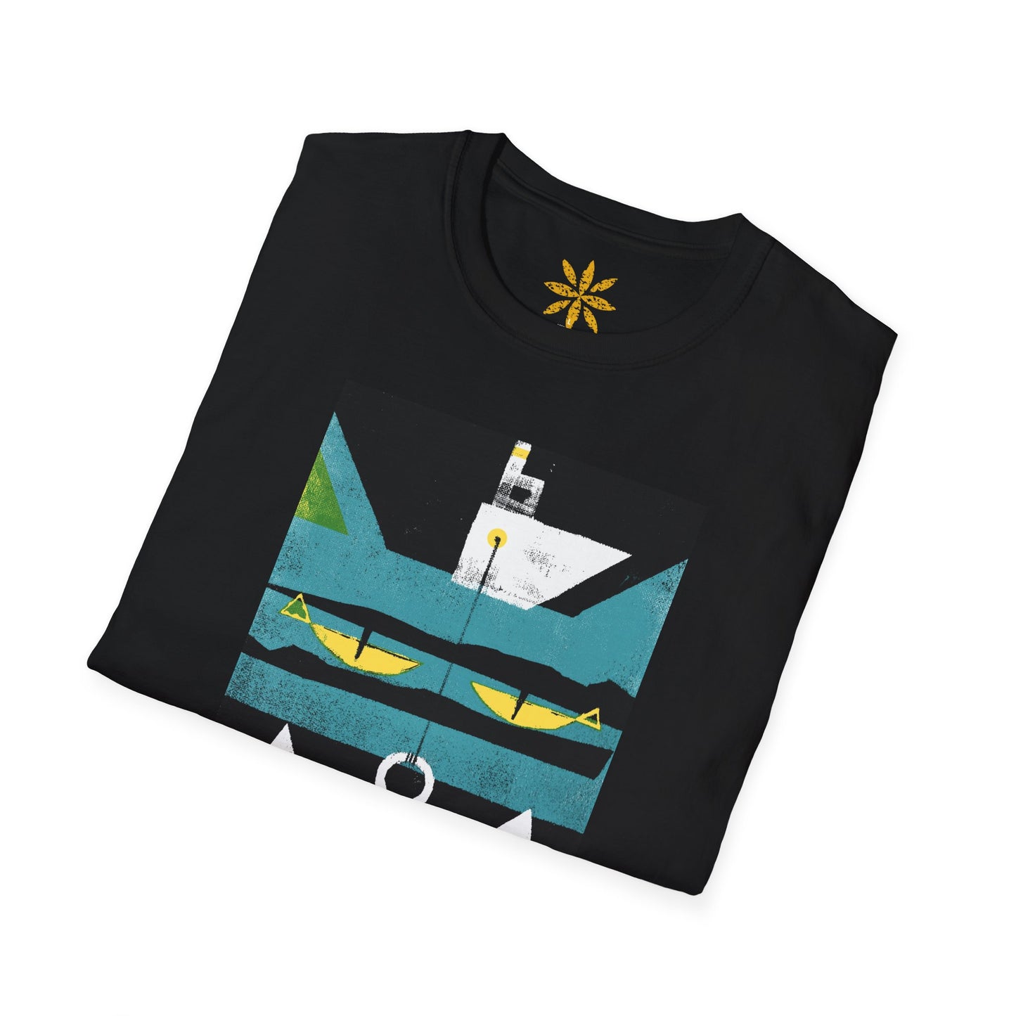 AnchorCat Unisex T-Shirt – Softstyle Tee with Nautical Cat Design