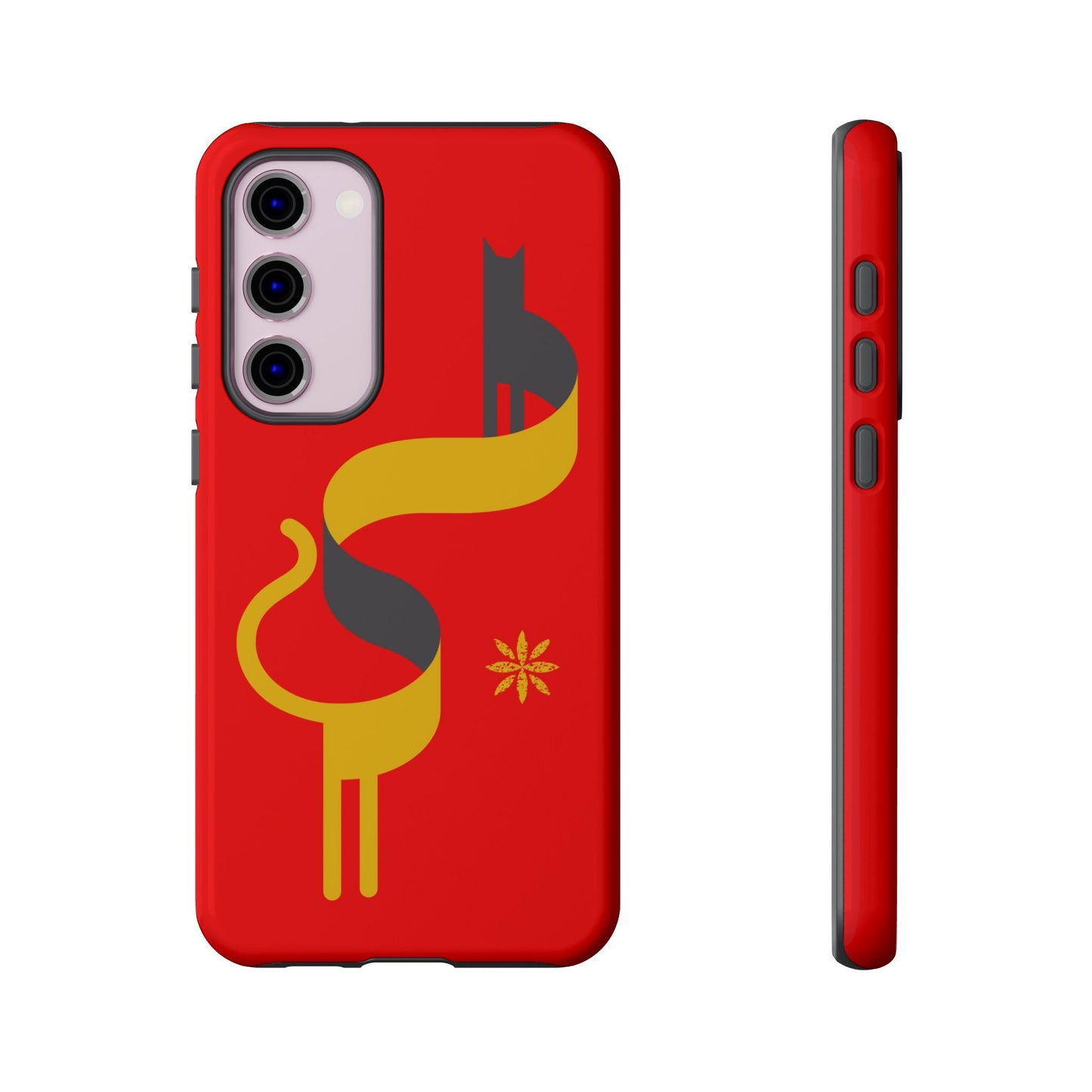 FlatCat Rugged Phone Case - Durable Red Cover