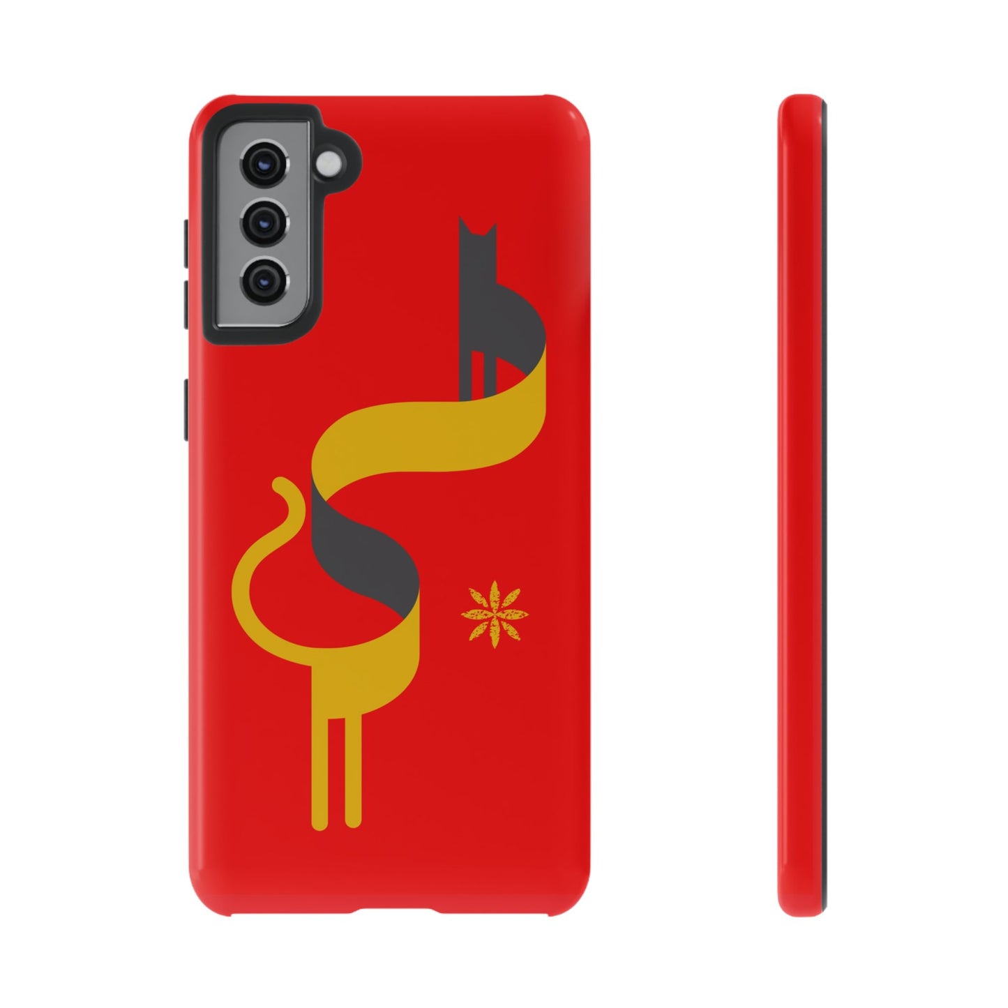 FlatCat Rugged Phone Case - Durable Red Cover