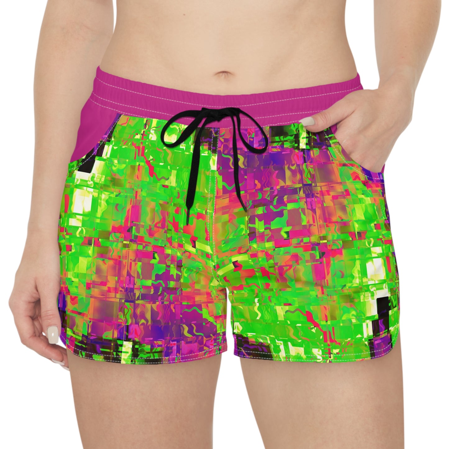 Vibrant Abstract Women’s Casual Shorts - Colorful Summer Wear