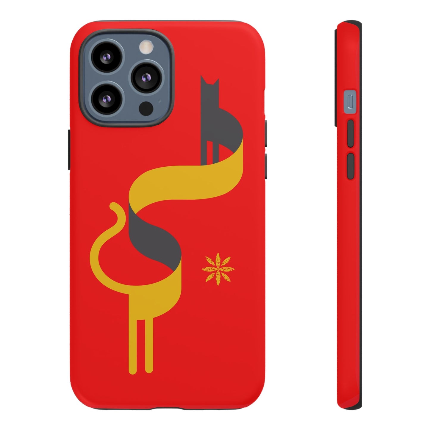 FlatCat Rugged Phone Case - Durable Red Cover