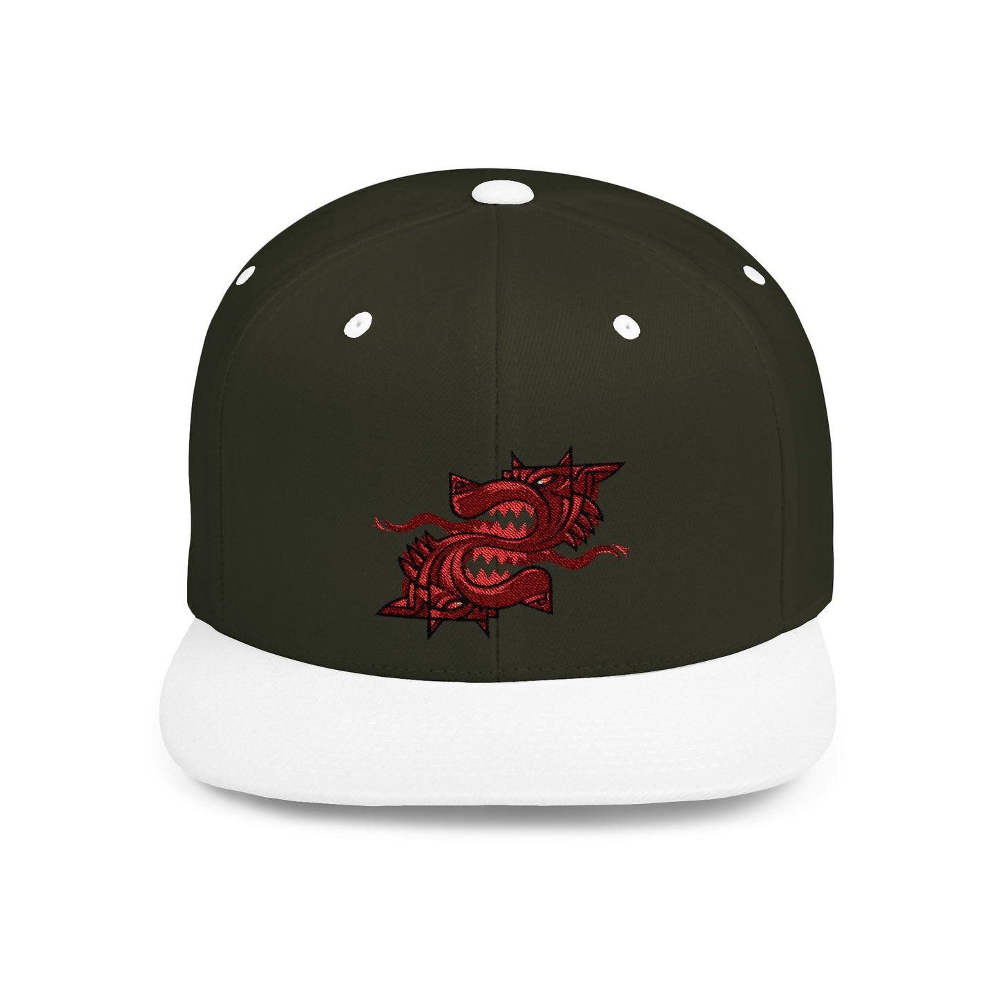 Custom Embroidered Flat Bill Snapback Cap - Unique Graphic Design