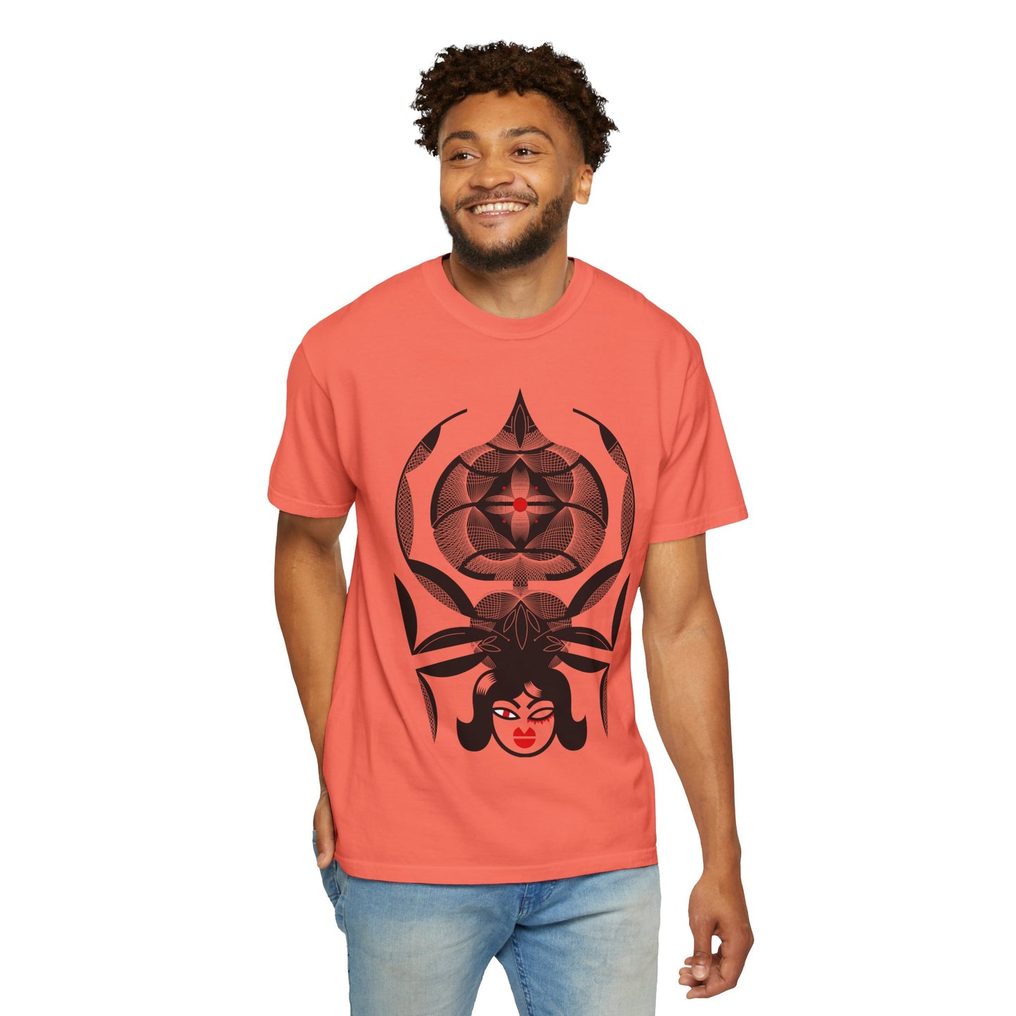 Gothic Graphic Unisex T-Shirt - Stylish Spider & Femme Fatale Design