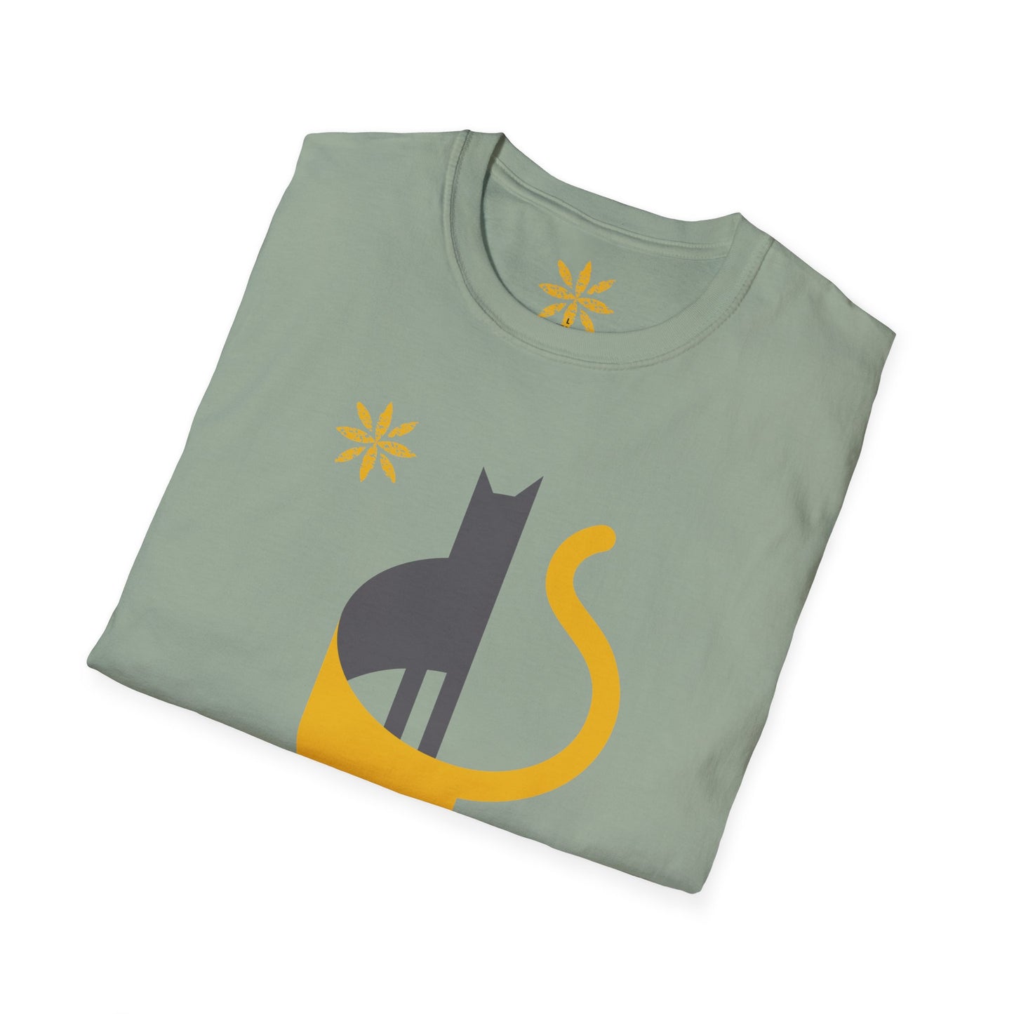 FlatCat Unisex T-Shirt – Softstyle Tee with Minimalist Flat Cat Design