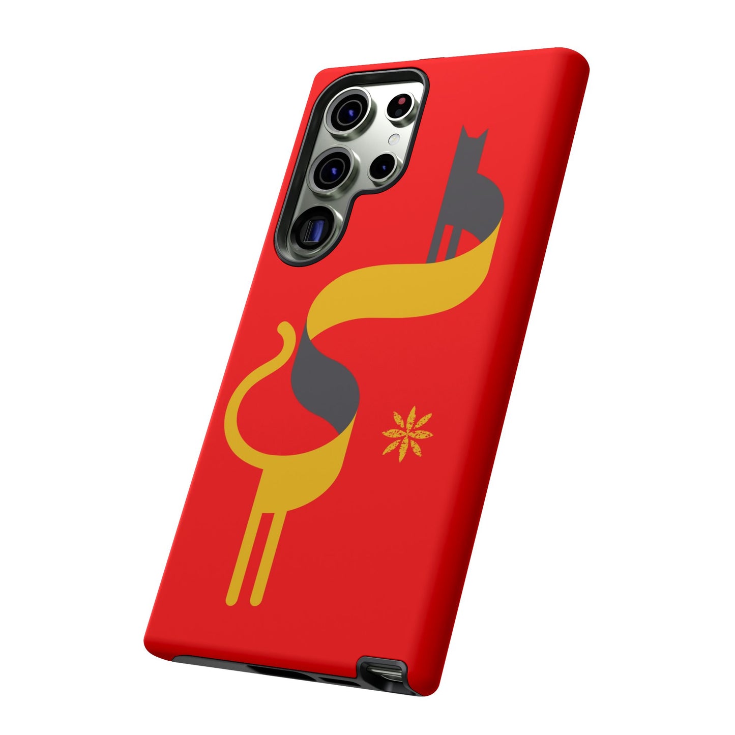 FlatCat Rugged Phone Case - Durable Red Cover