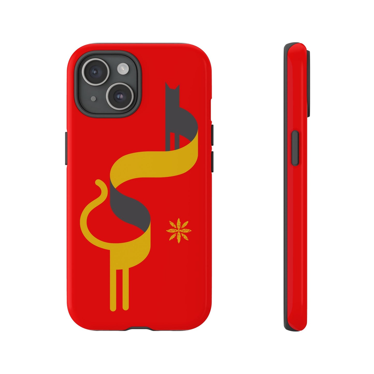 FlatCat Rugged Phone Case - Durable Red Cover