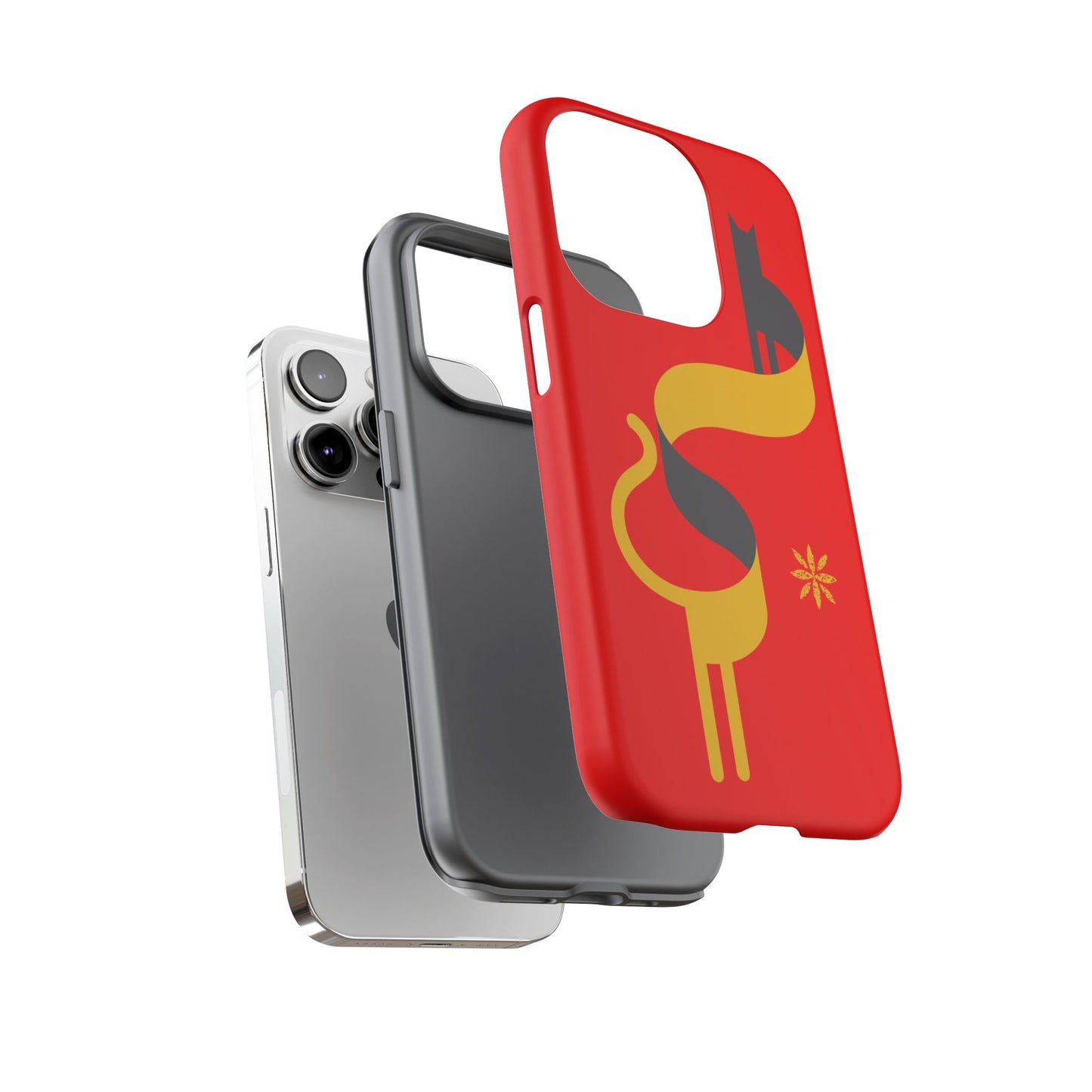 FlatCat Rugged Phone Case - Durable Red Cover