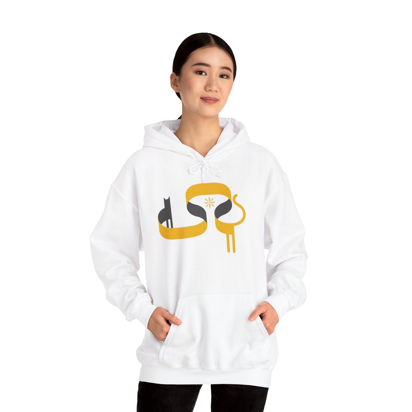 FlatCat Unisex Hoodie – Heavy Blend™ Fleece Sweatshirt with Original FlatCat Design