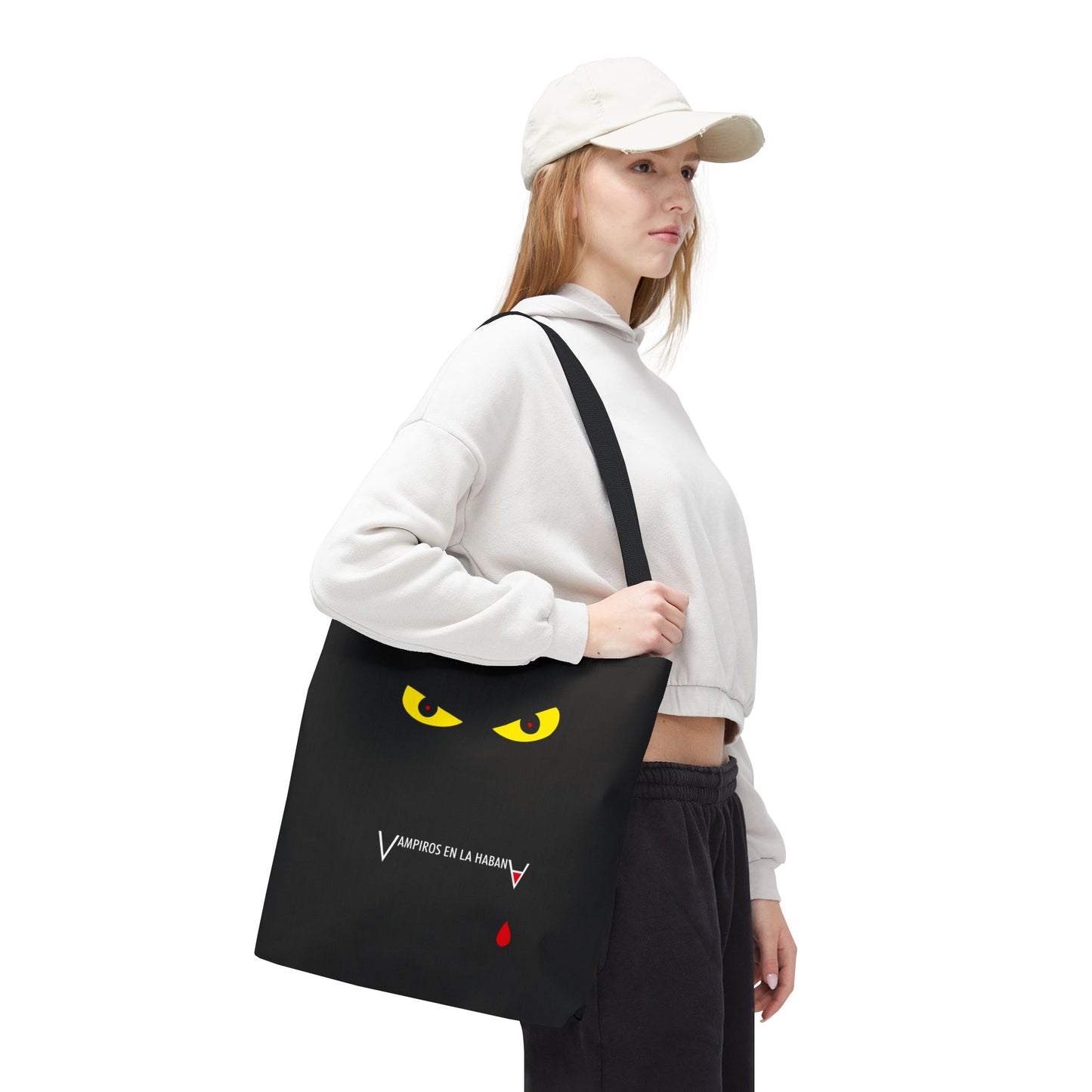 Vampiros en La Habana Tote Bag — Minimal Gothic Blood Drip Canvas Tote