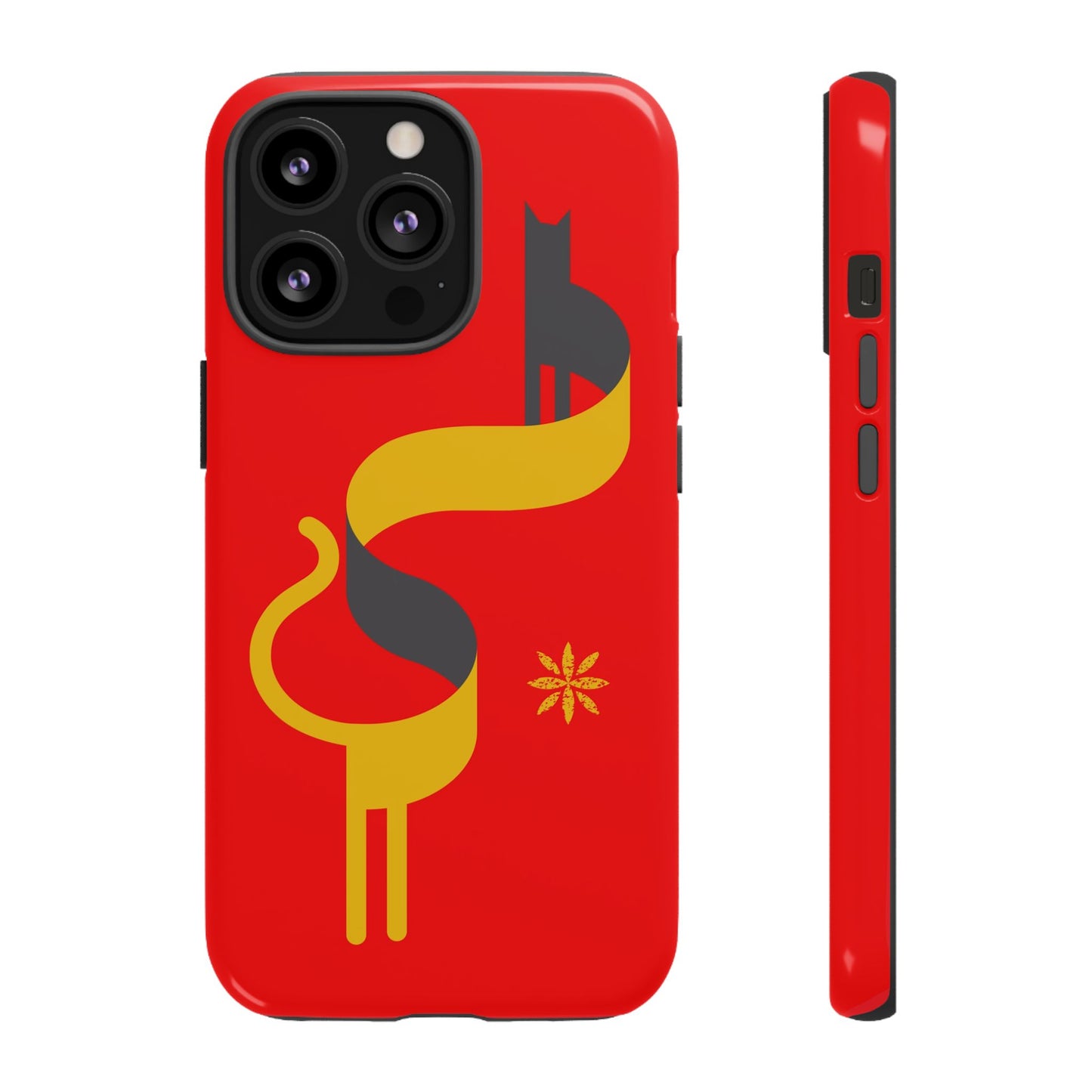 FlatCat Rugged Phone Case - Durable Red Cover