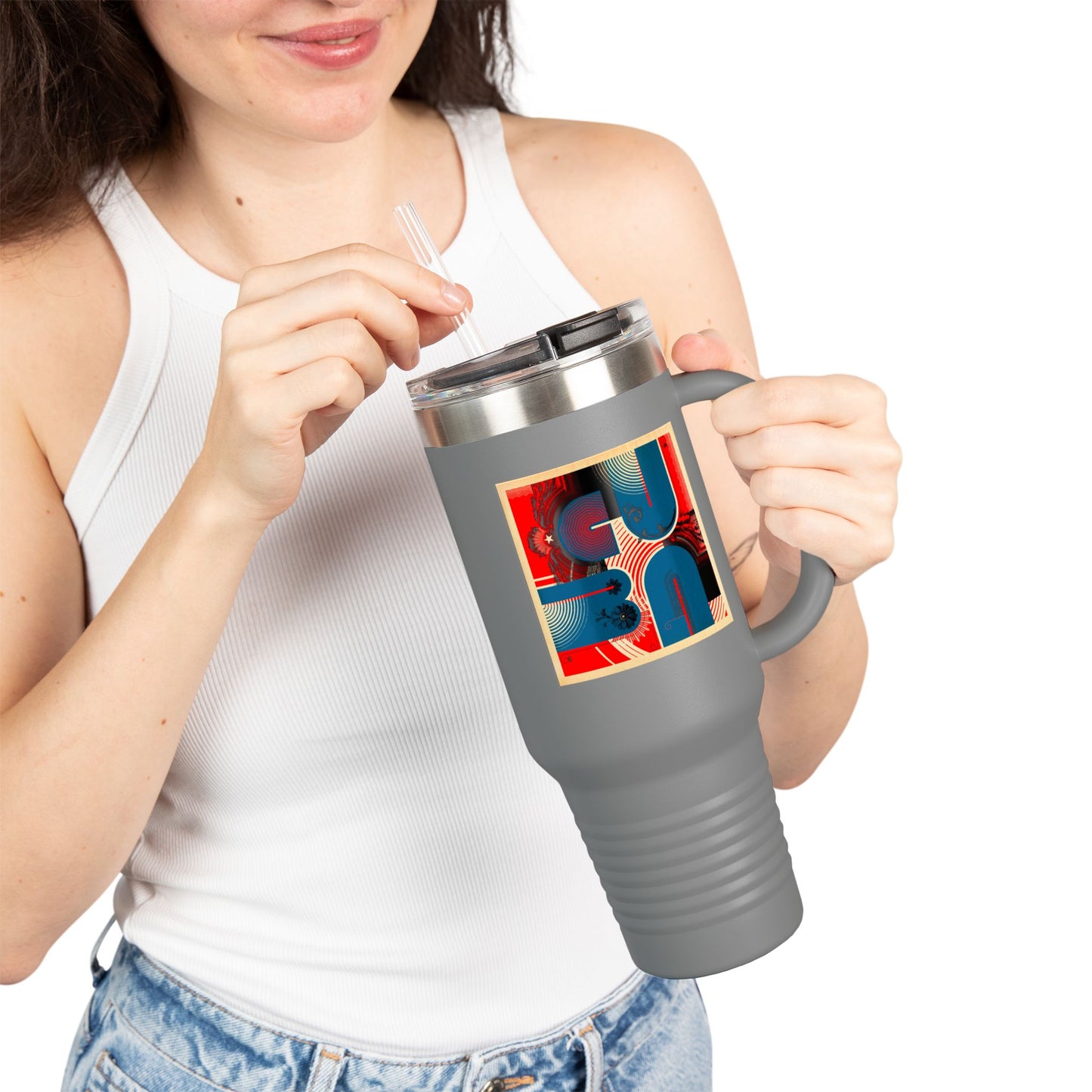 Eclectic CUBA Vibrant Insulated Travel Mug