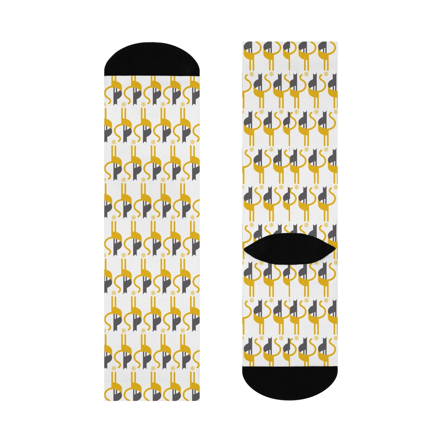 Fun Cat-Themed Cushioned Crew Socks for Pet Lovers