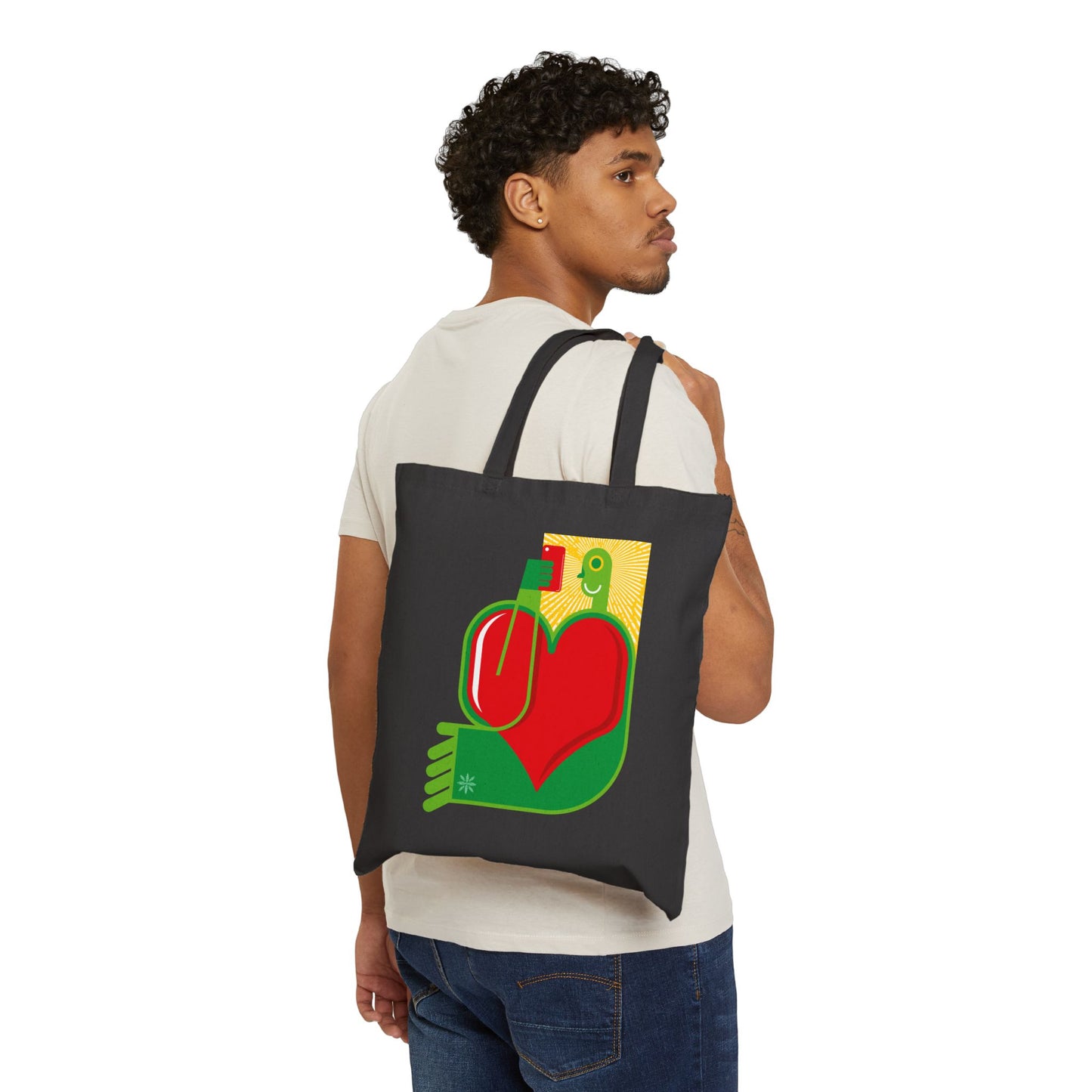 Artistic Heart Tote Bag - Eco-Friendly Canvas Carryall