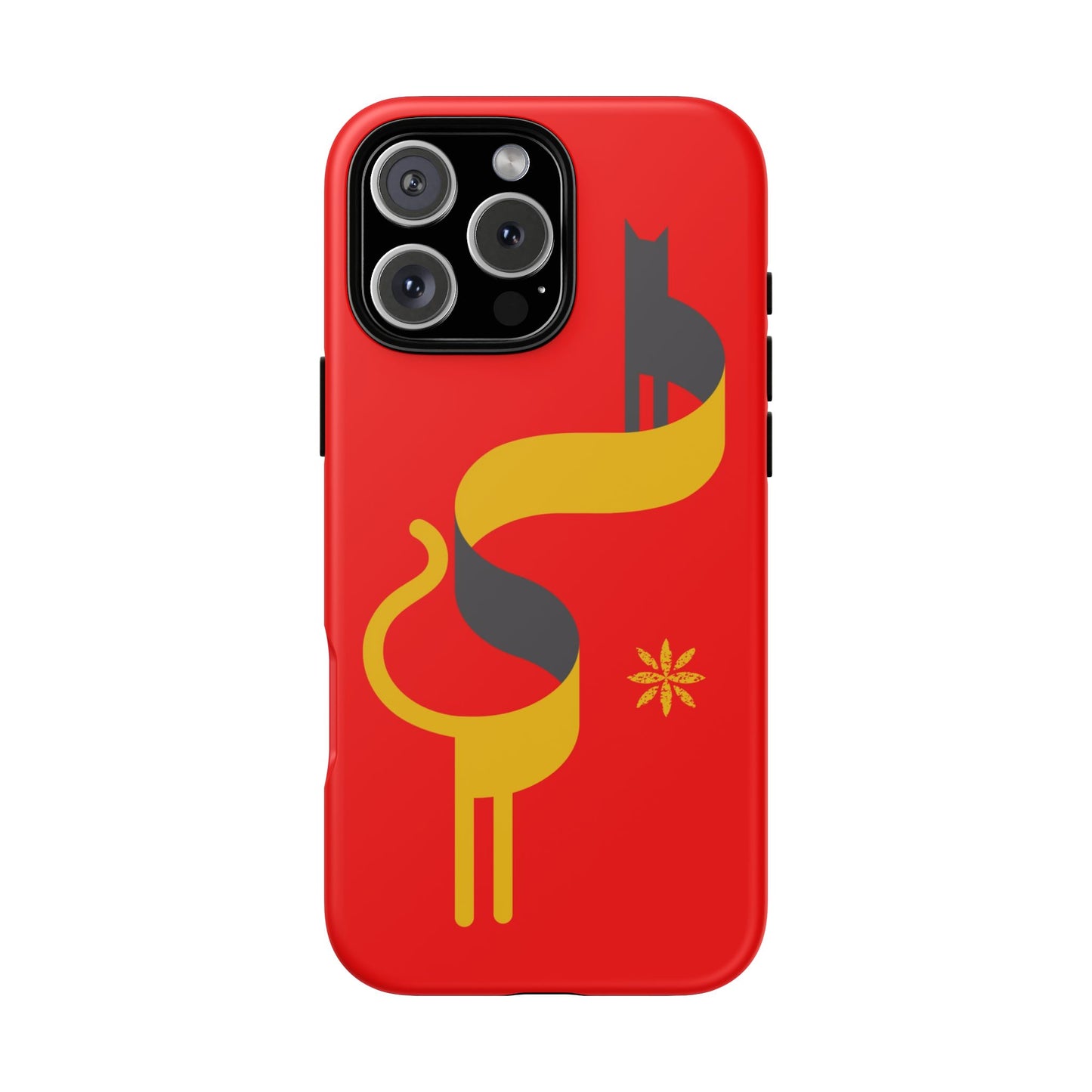 FlatCat Rugged Phone Case - Durable Red Cover