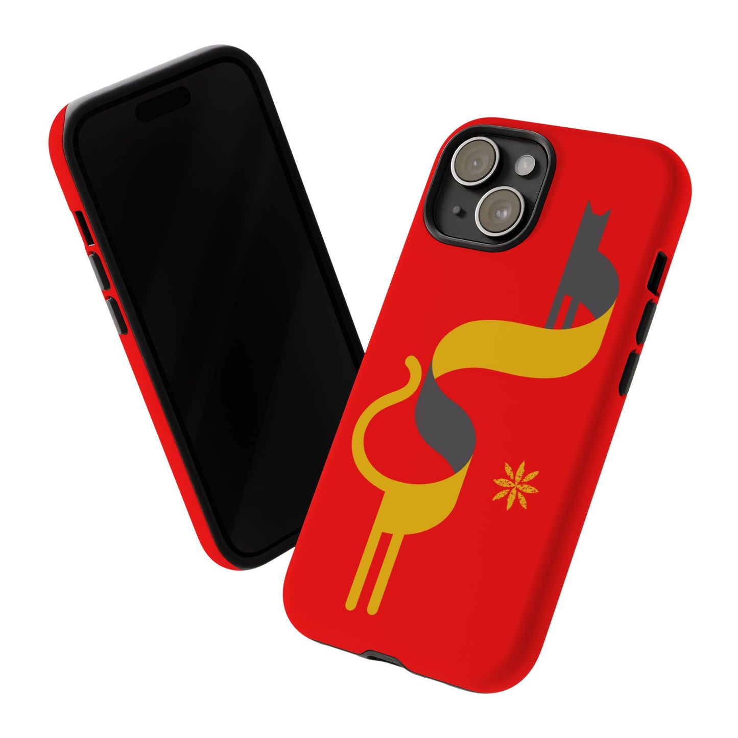 FlatCat Rugged Phone Case - Durable Red Cover