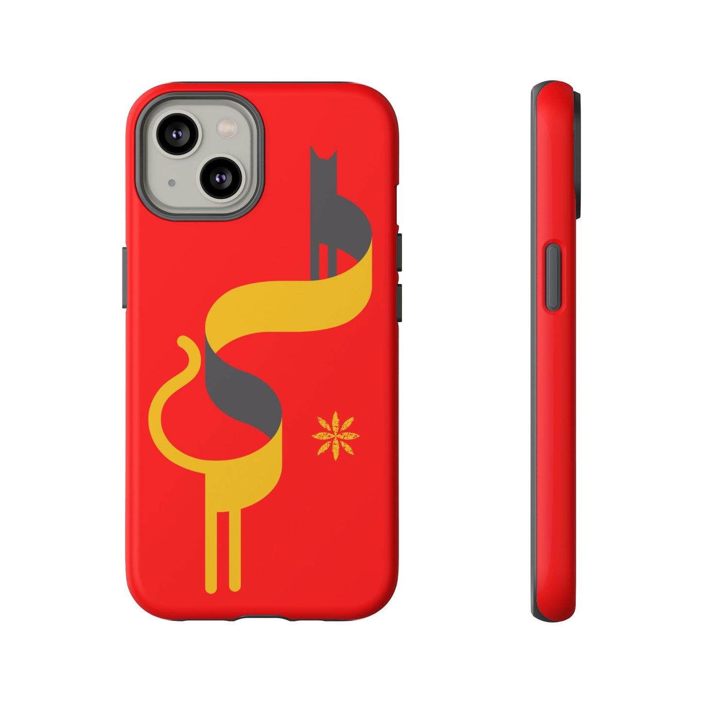 FlatCat Rugged Phone Case - Durable Red Cover