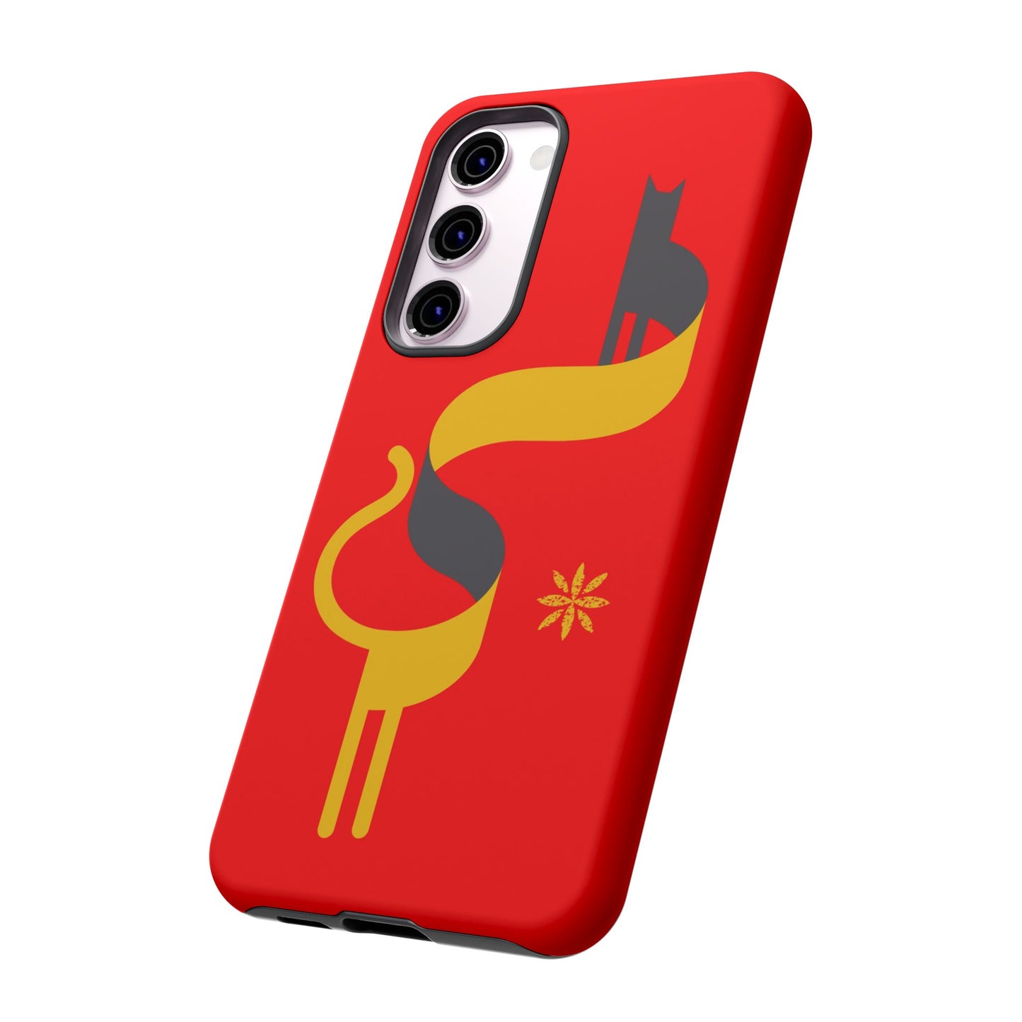 FlatCat Rugged Phone Case - Durable Red Cover