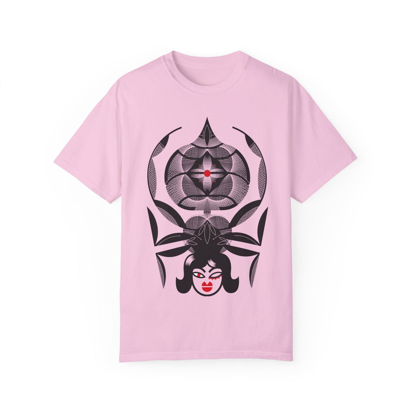 Gothic Graphic Unisex T-Shirt - Stylish Spider & Femme Fatale Design