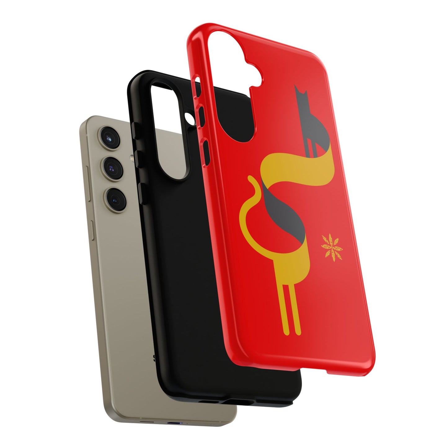 FlatCat Rugged Phone Case - Durable Red Cover