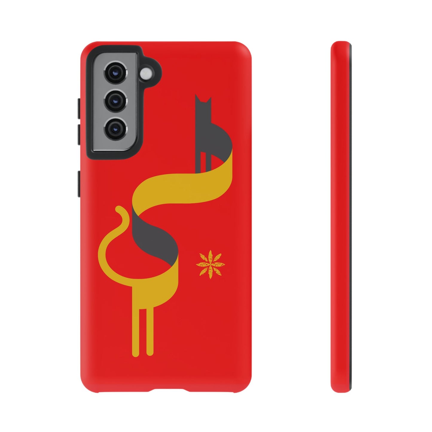 FlatCat Rugged Phone Case - Durable Red Cover