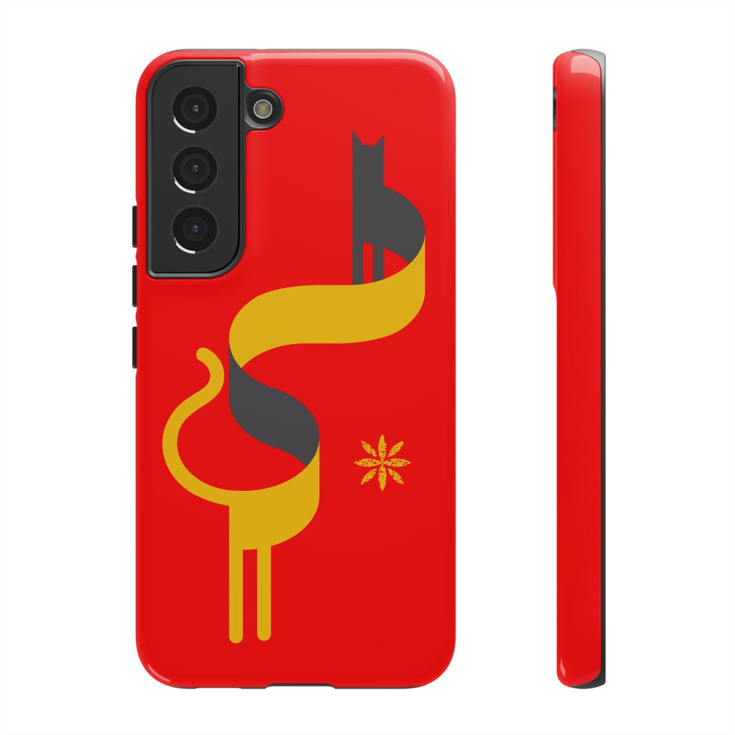 FlatCat Rugged Phone Case - Durable Red Cover