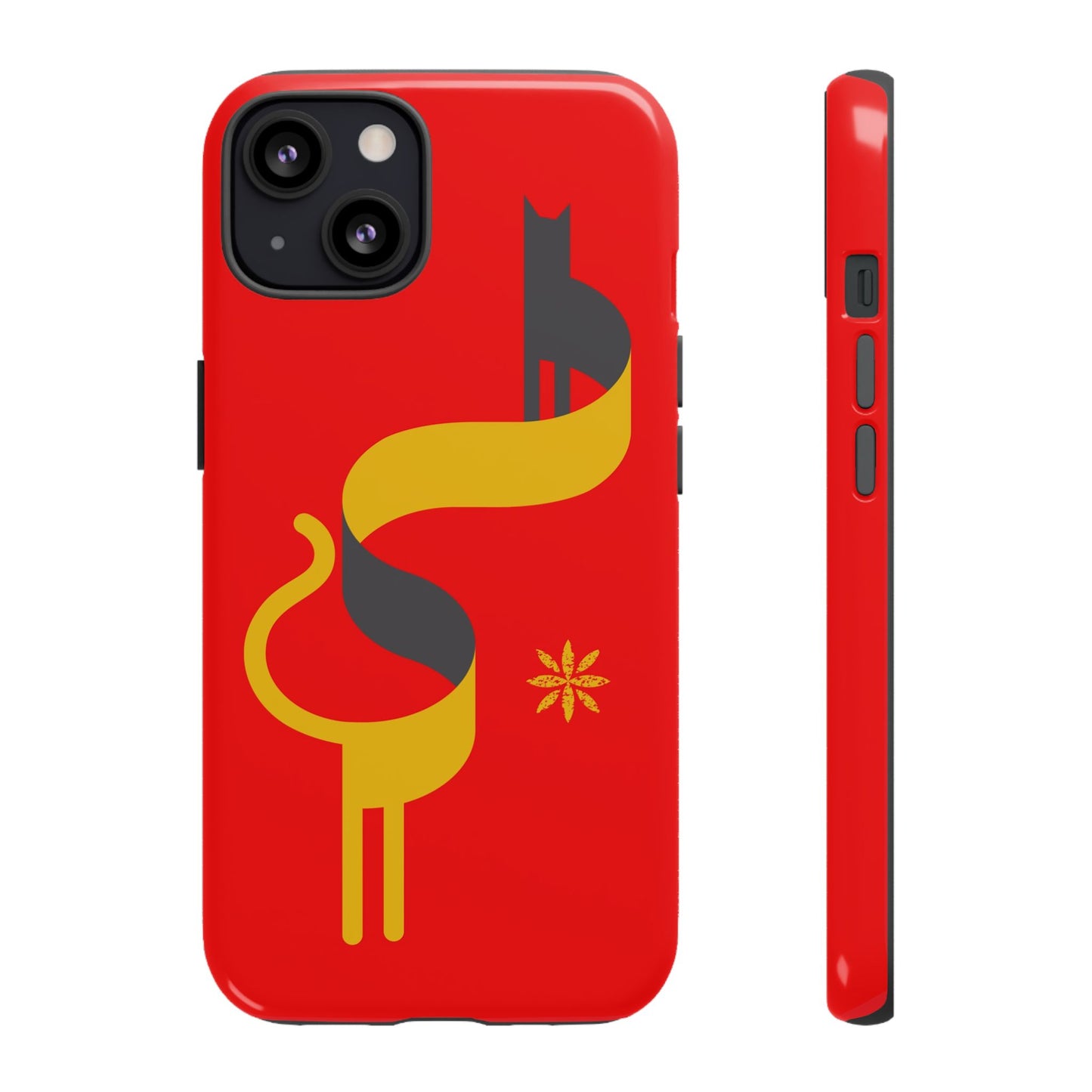 FlatCat Rugged Phone Case - Durable Red Cover