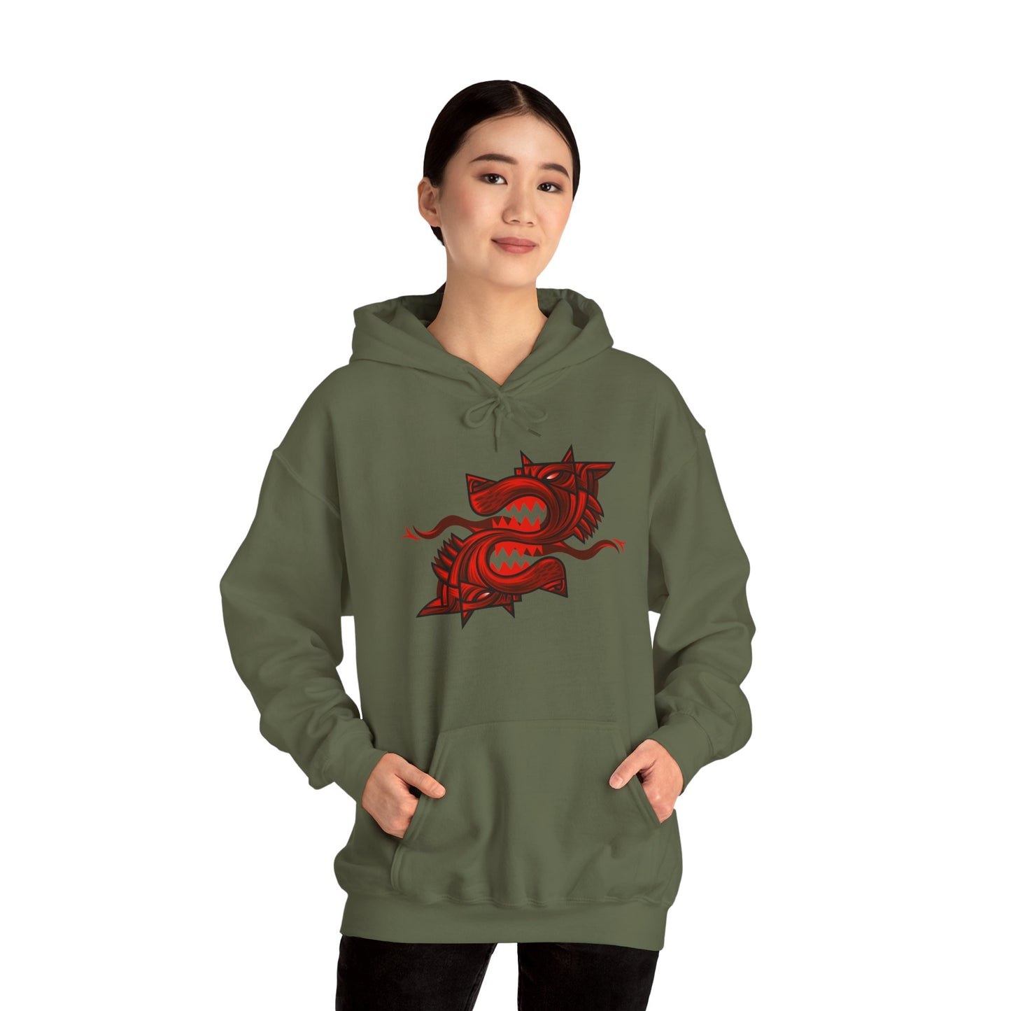 Wolf Graphic Unisex Hoodie – Heavy Blend™ Fleece Sweatshirt for Comfort & Style