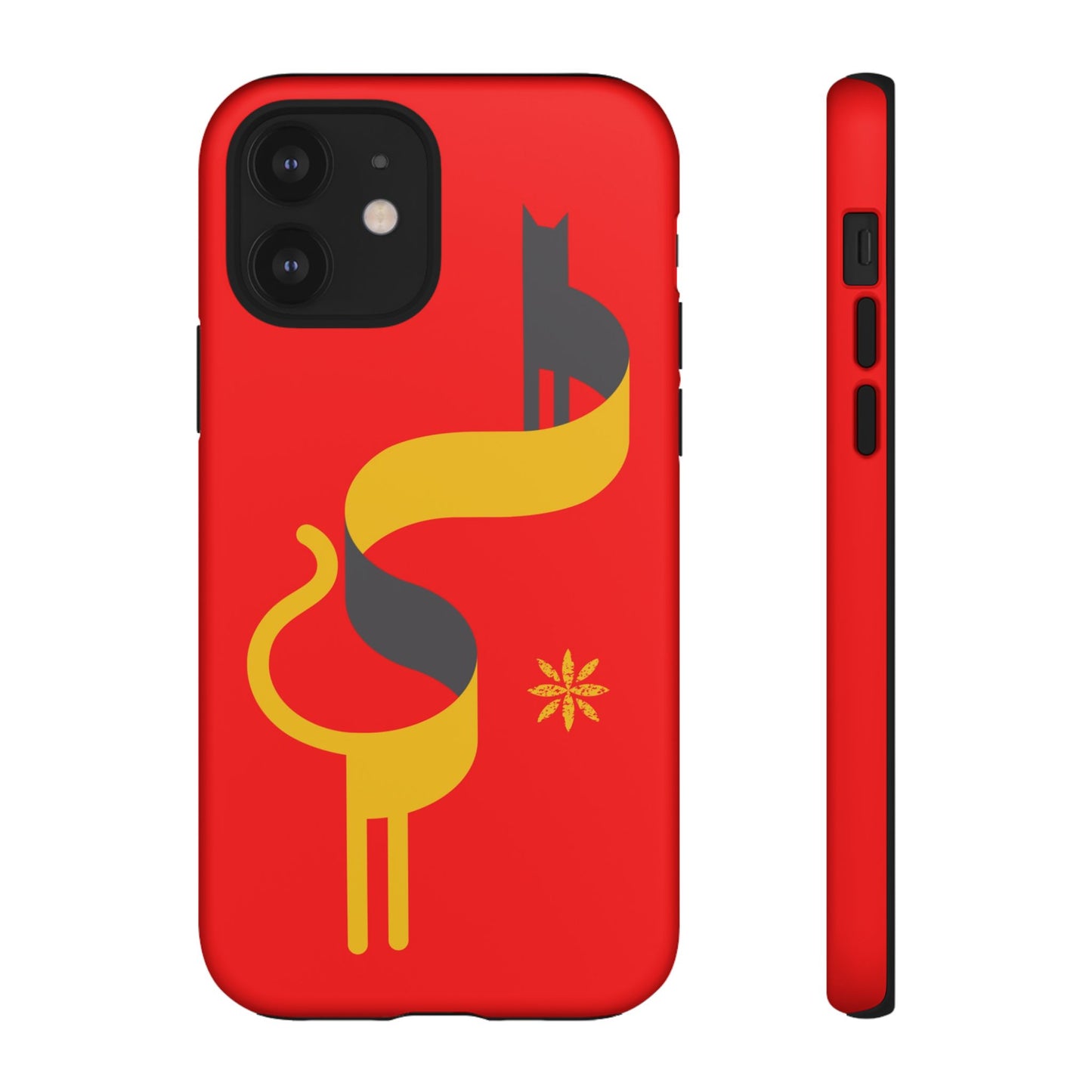 FlatCat Rugged Phone Case - Durable Red Cover