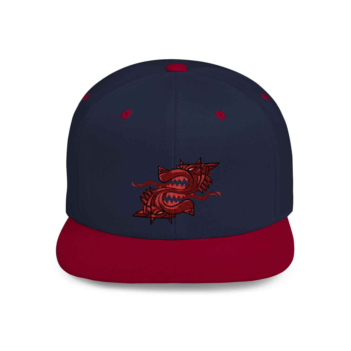 Custom Embroidered Flat Bill Snapback Cap - Unique Graphic Design