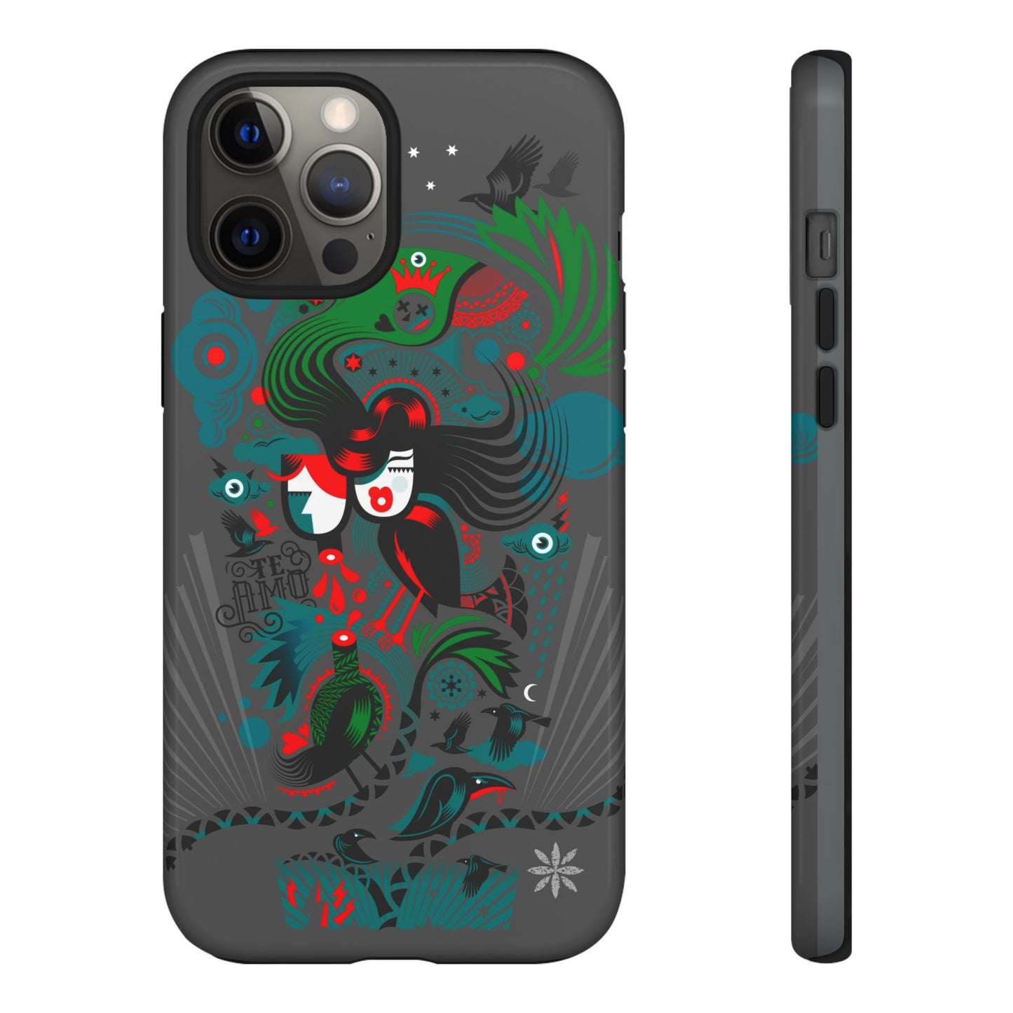 Te Amo Black Birds - Rugged Phone Case