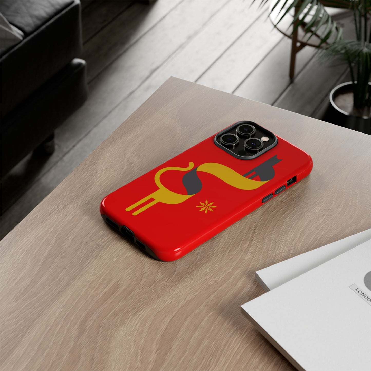 FlatCat Rugged Phone Case - Durable Red Cover