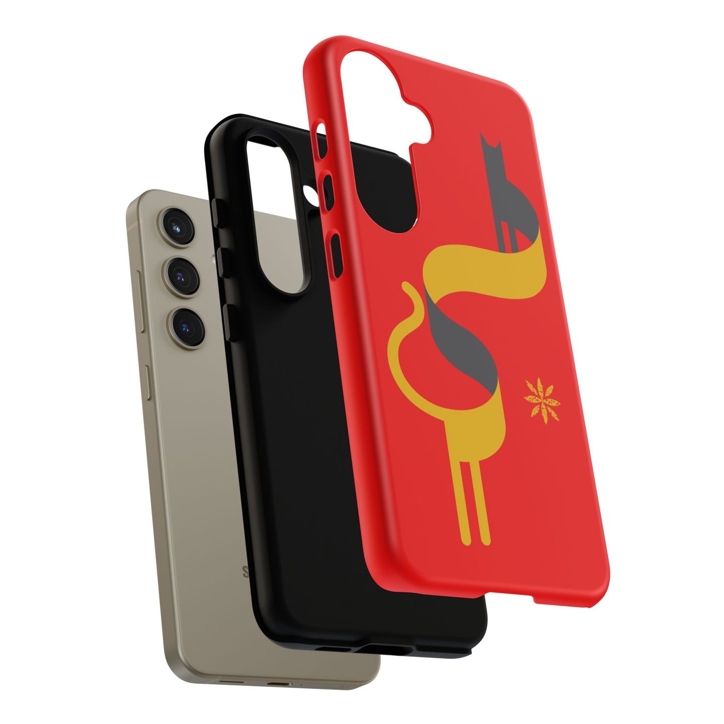 FlatCat Rugged Phone Case - Durable Red Cover