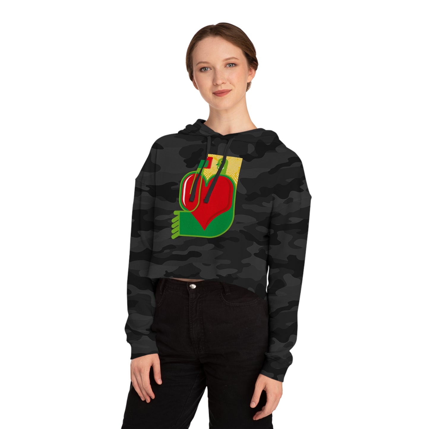 Heartfelt Love Cropped Hoodie for Women | Stylish & Comfortable Sweatshirt