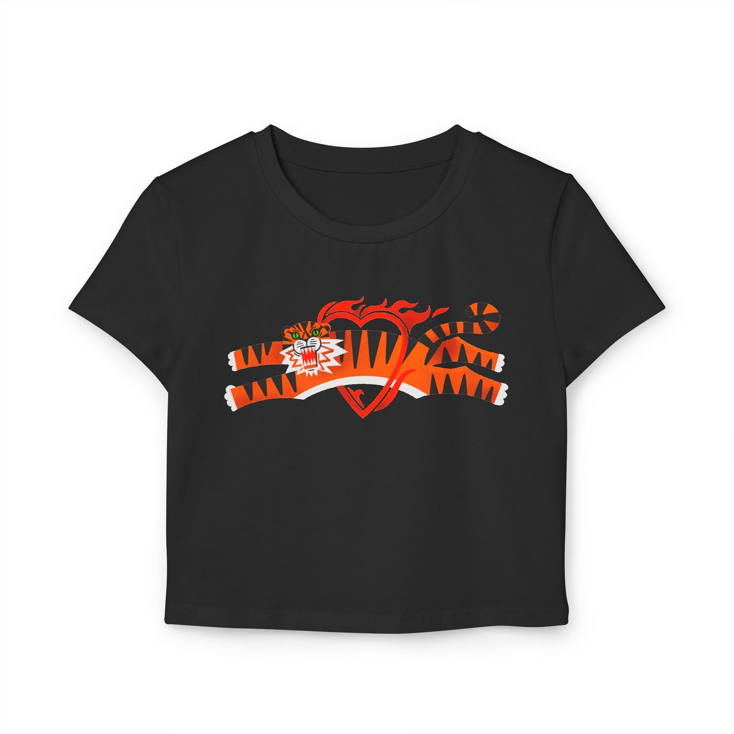 Tiger in love Women's Baby Tee - Fun & Stylish for Animal Lovers