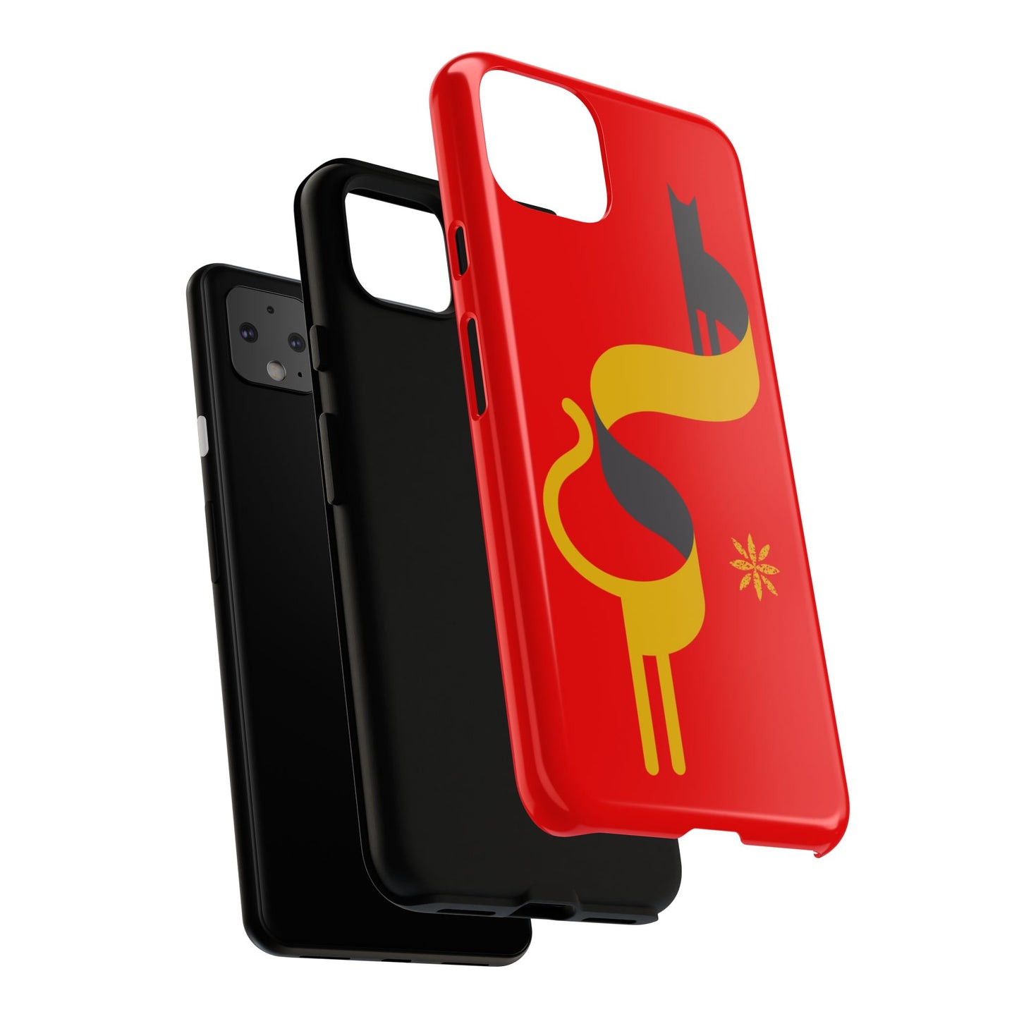 FlatCat Rugged Phone Case - Durable Red Cover