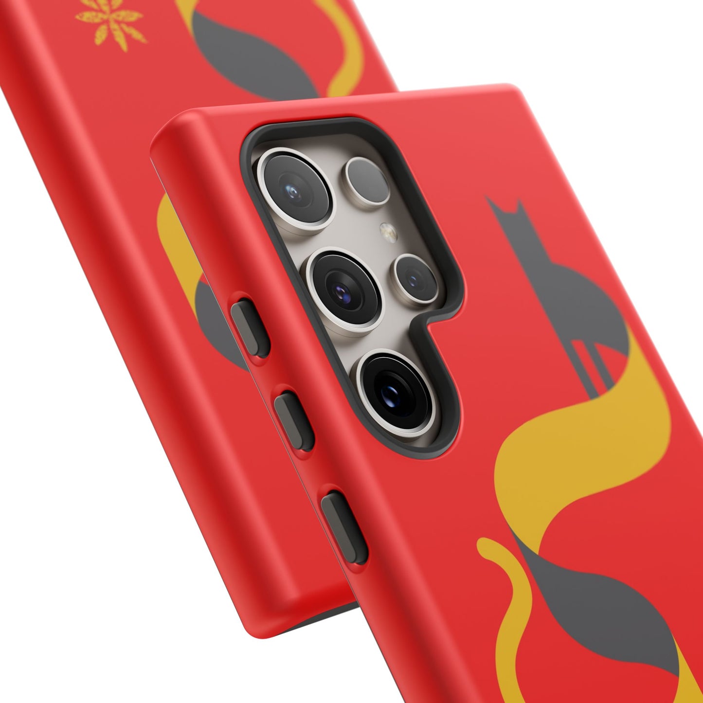 FlatCat Rugged Phone Case - Durable Red Cover