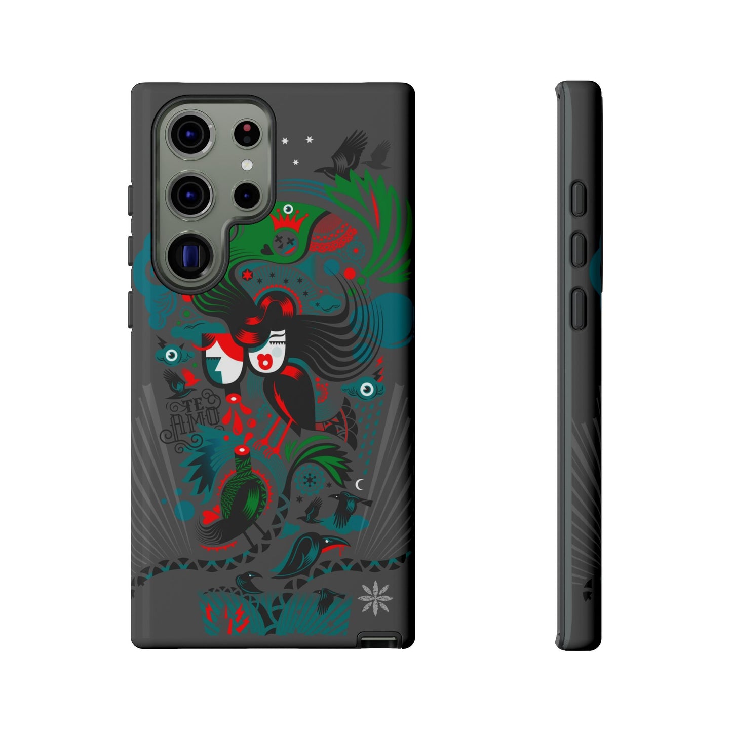 Te Amo Black Birds - Rugged Phone Case