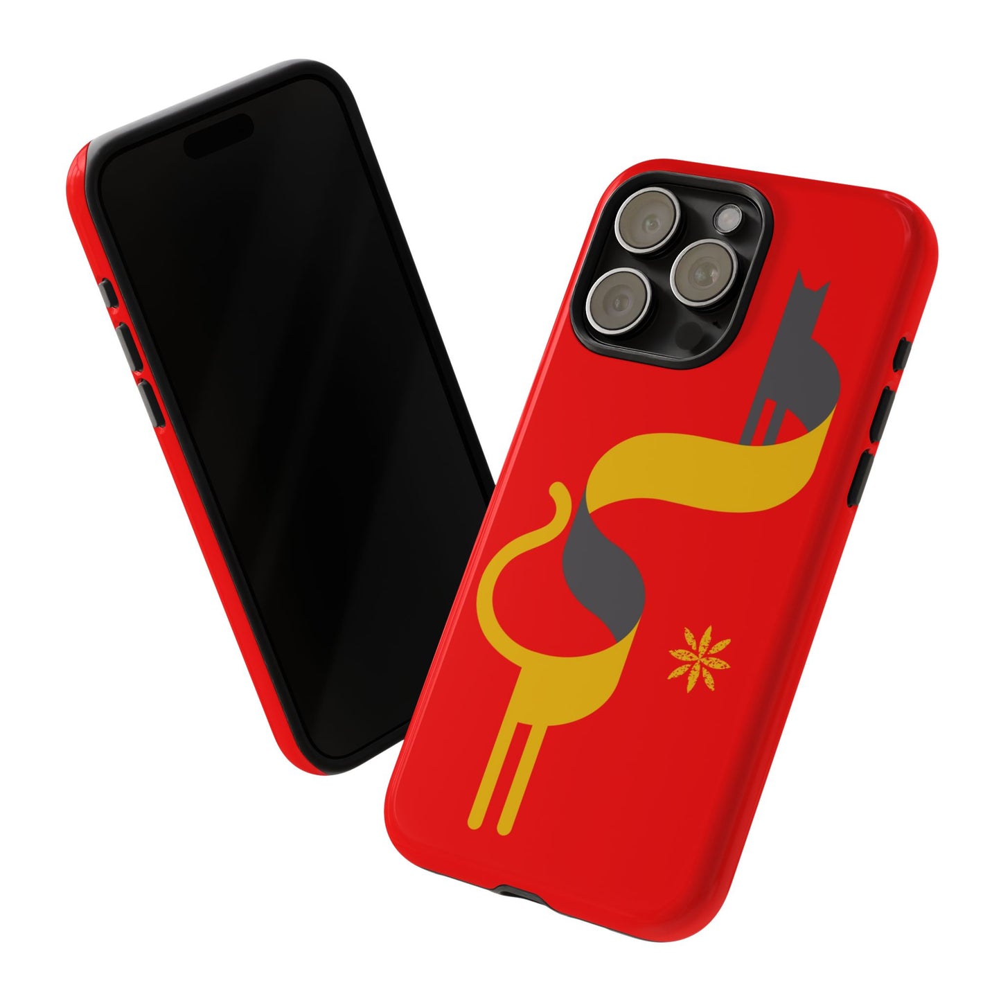 FlatCat Rugged Phone Case - Durable Red Cover