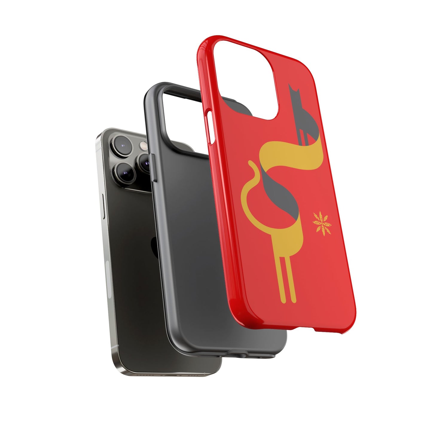 FlatCat Rugged Phone Case - Durable Red Cover