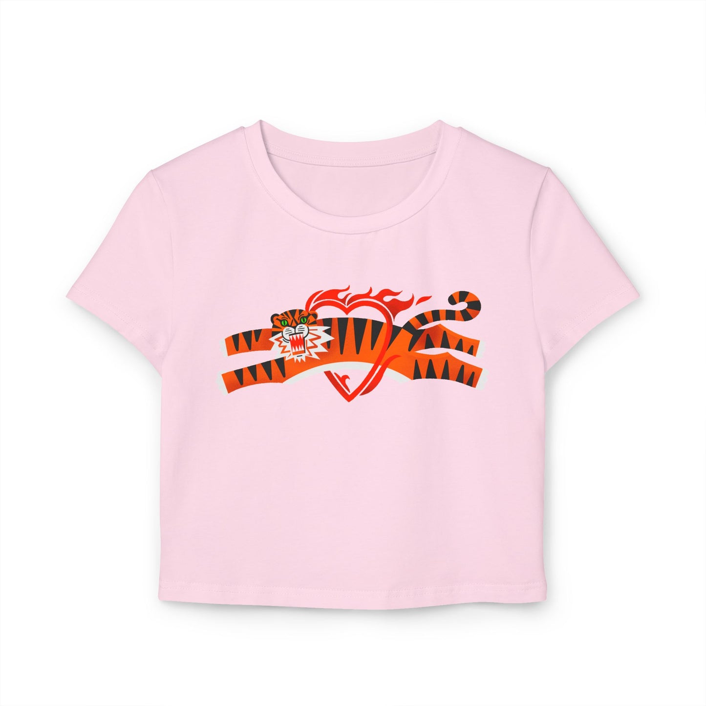 Tiger in love Women's Baby Tee - Fun & Stylish for Animal Lovers