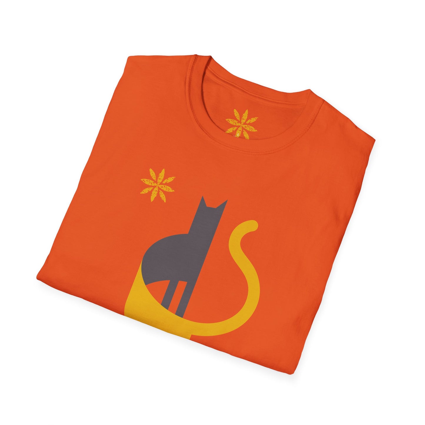 FlatCat Unisex T-Shirt – Softstyle Tee with Minimalist Flat Cat Design