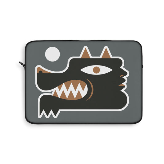 Artistic Wolf Man Laptop Sleeve - Unique Design for Creatives