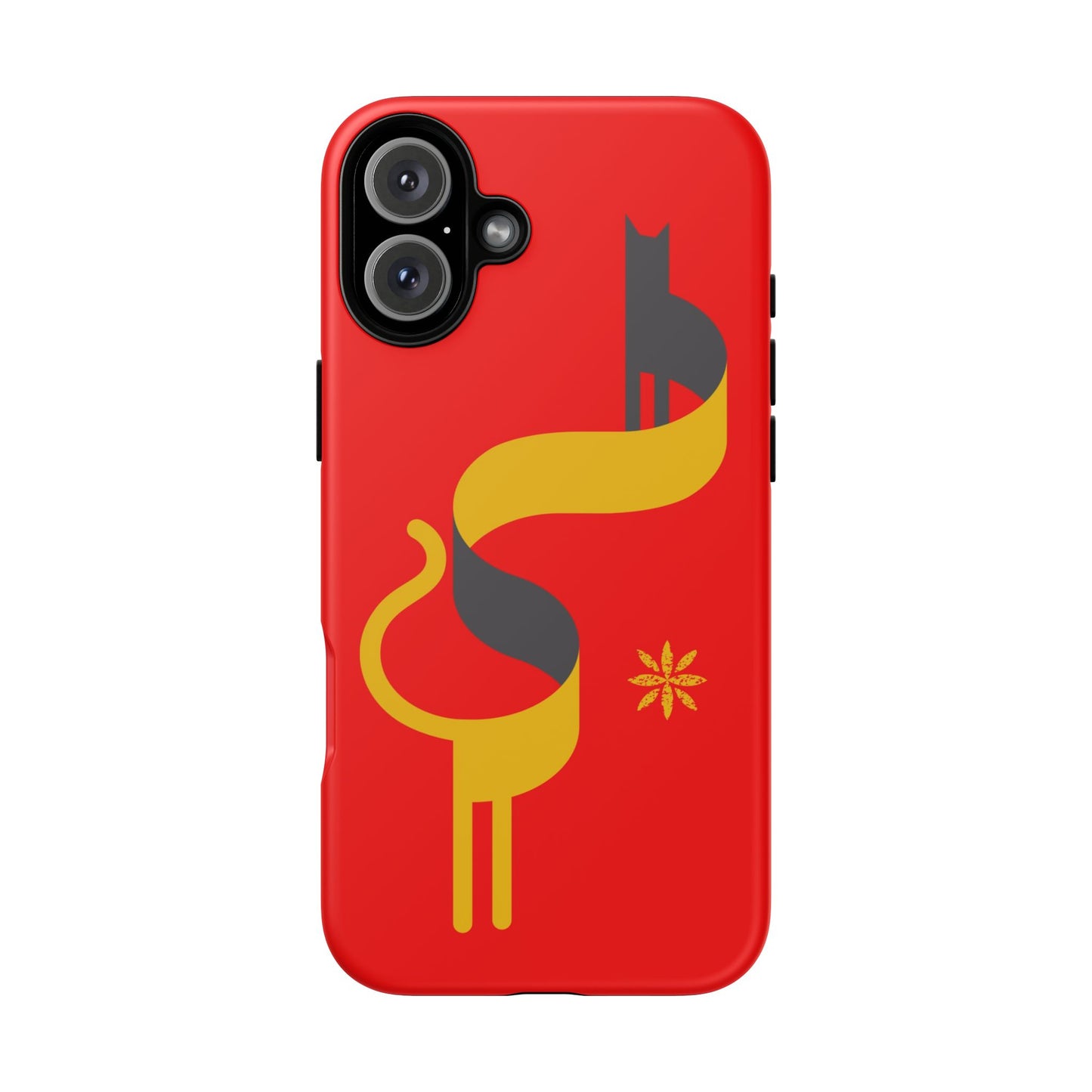 FlatCat Rugged Phone Case - Durable Red Cover